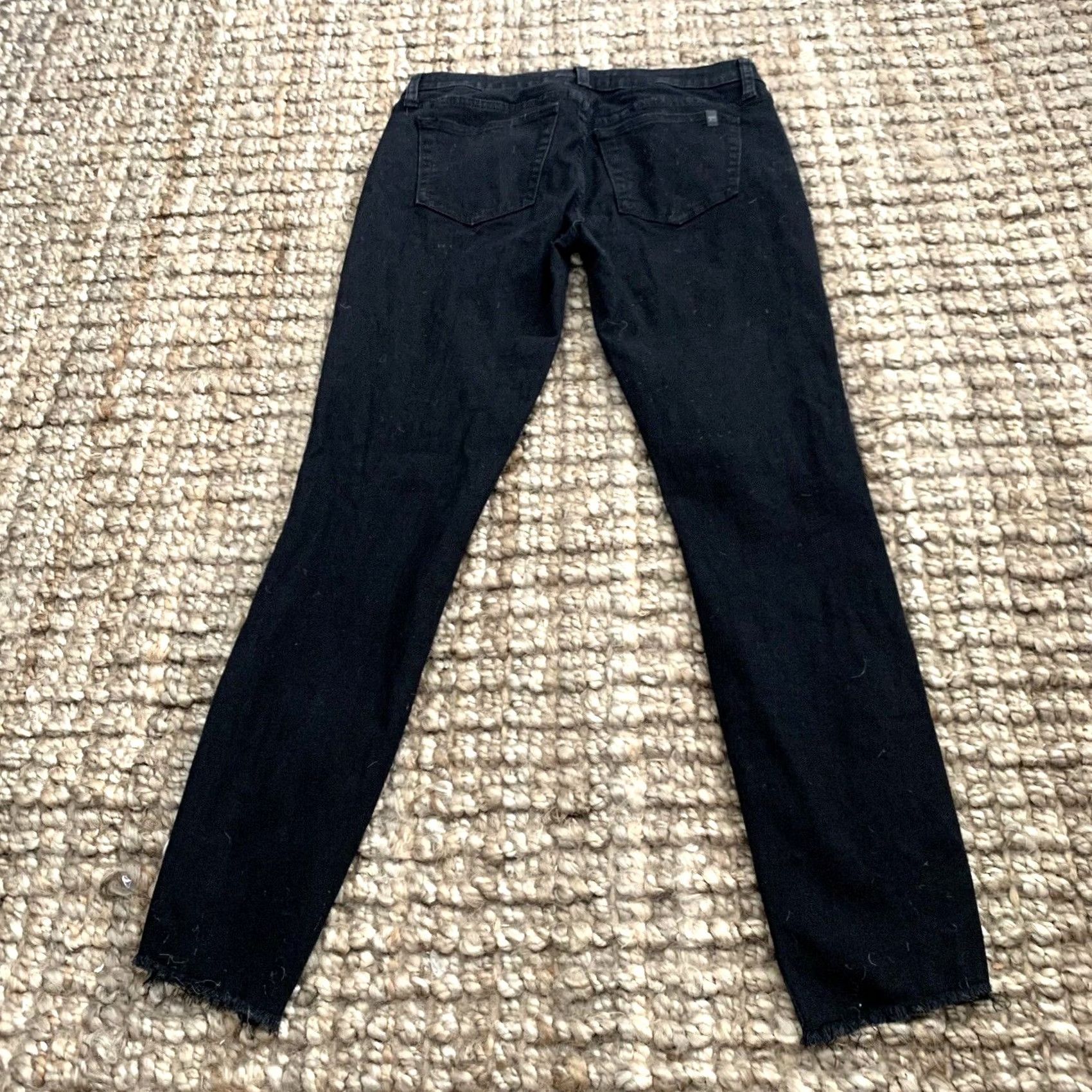 Vintage Joe's Jeans Womens Black Mid Rise Skinny Stretch Denim Jeans 28 Raw Asymmetrical Hem Size 28" / US 6 / IT 42 - 3 Thumbnail