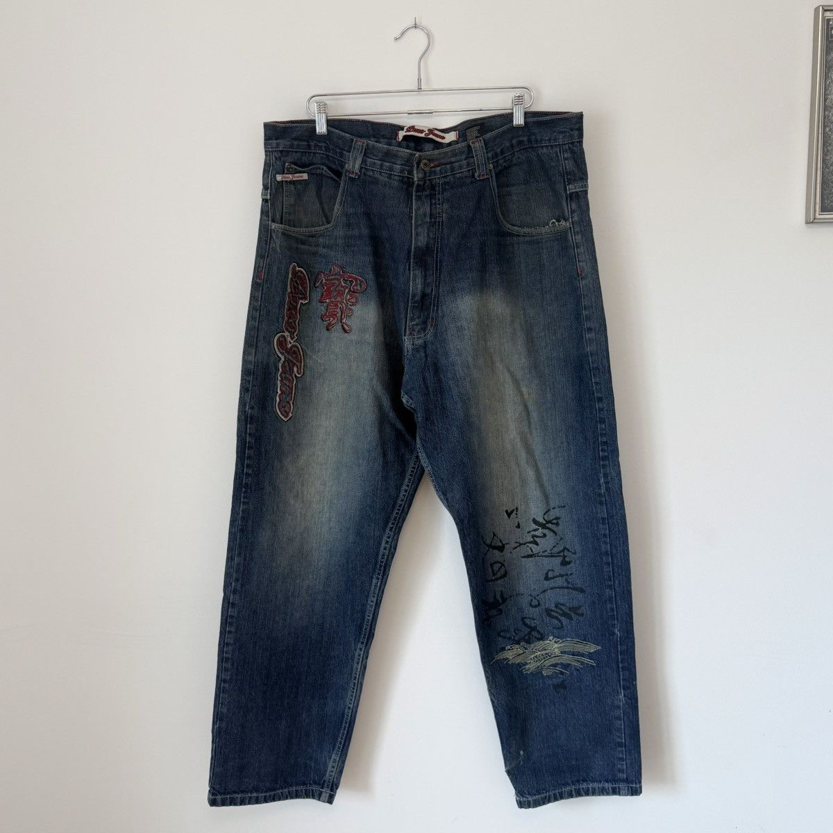 Vintage Vtg 2000s Paco Jeans Japanese Embroidered Faded Baggy Denim Size US 41 - 6 Thumbnail