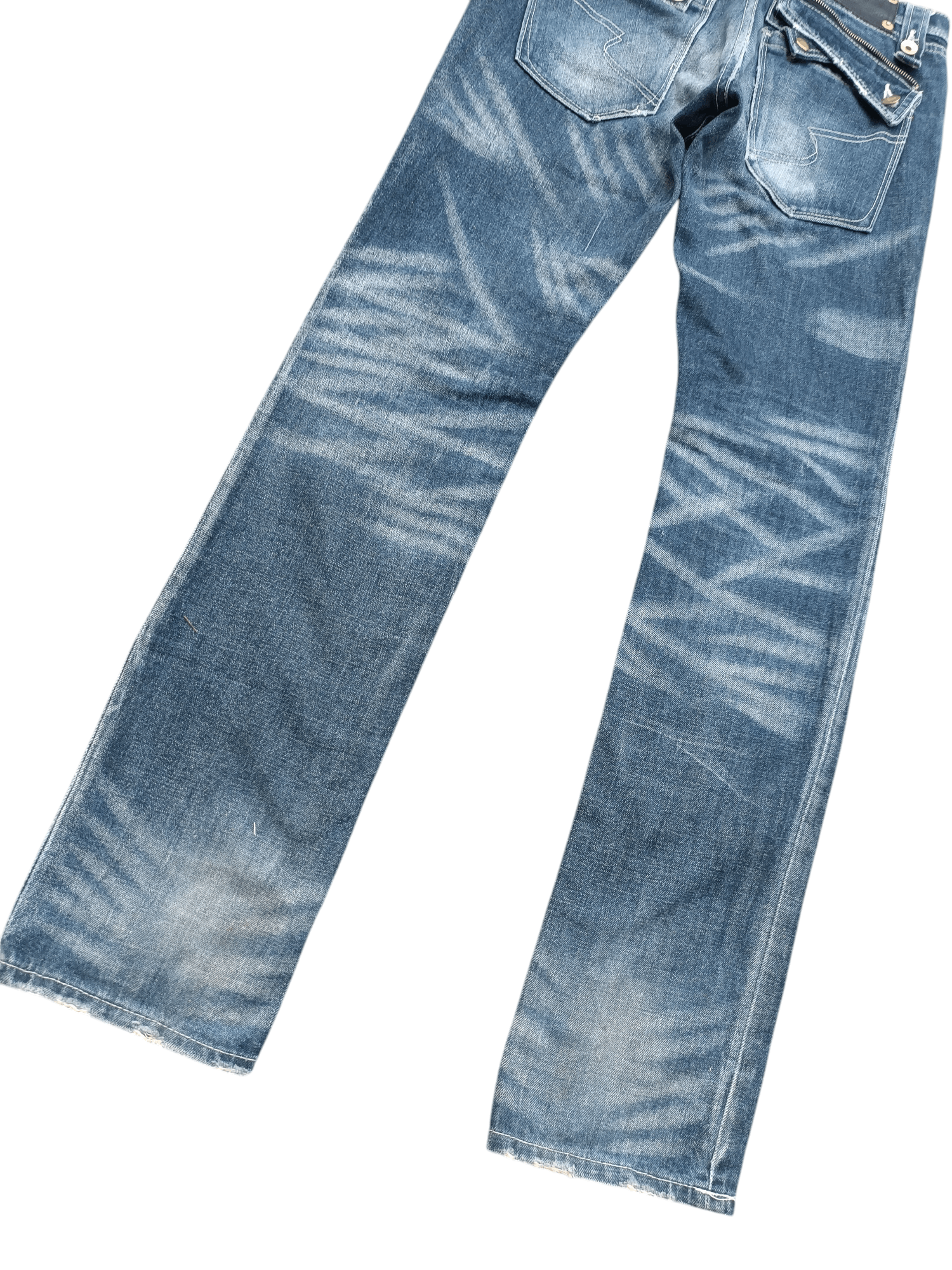 If Six Was Nine SEMANTIC DESIGN Japan Skinny Whiskers Faded Denim Size US 30 / EU 46 - 18 Thumbnail