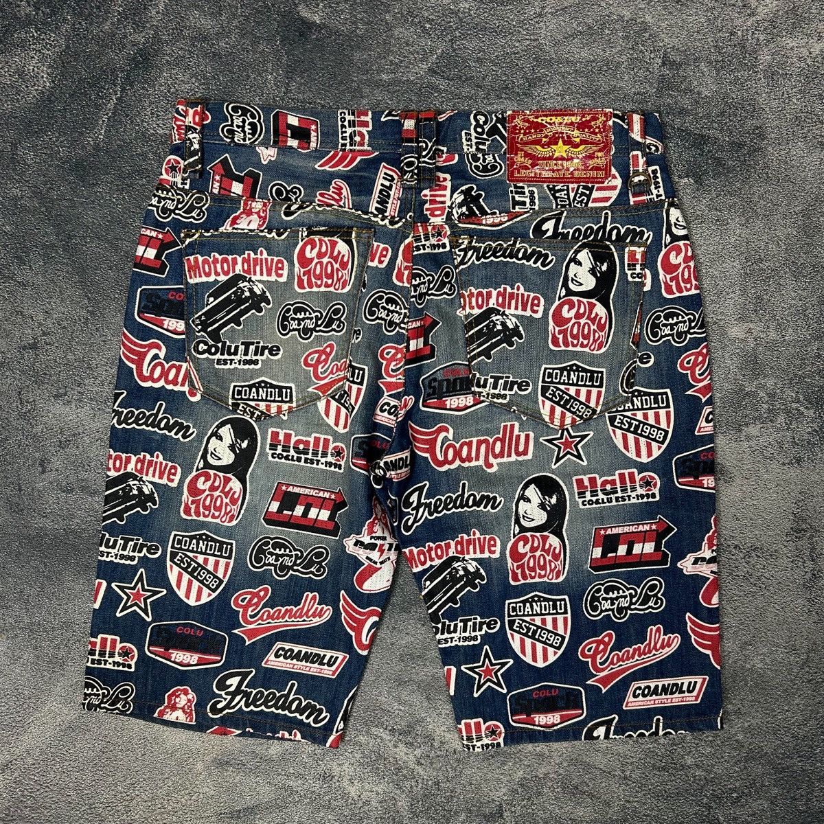 Japanese Brand Y2K CO&LU Hysteric Glamour style Denim Full Print Size US 33 - 2 Thumbnail