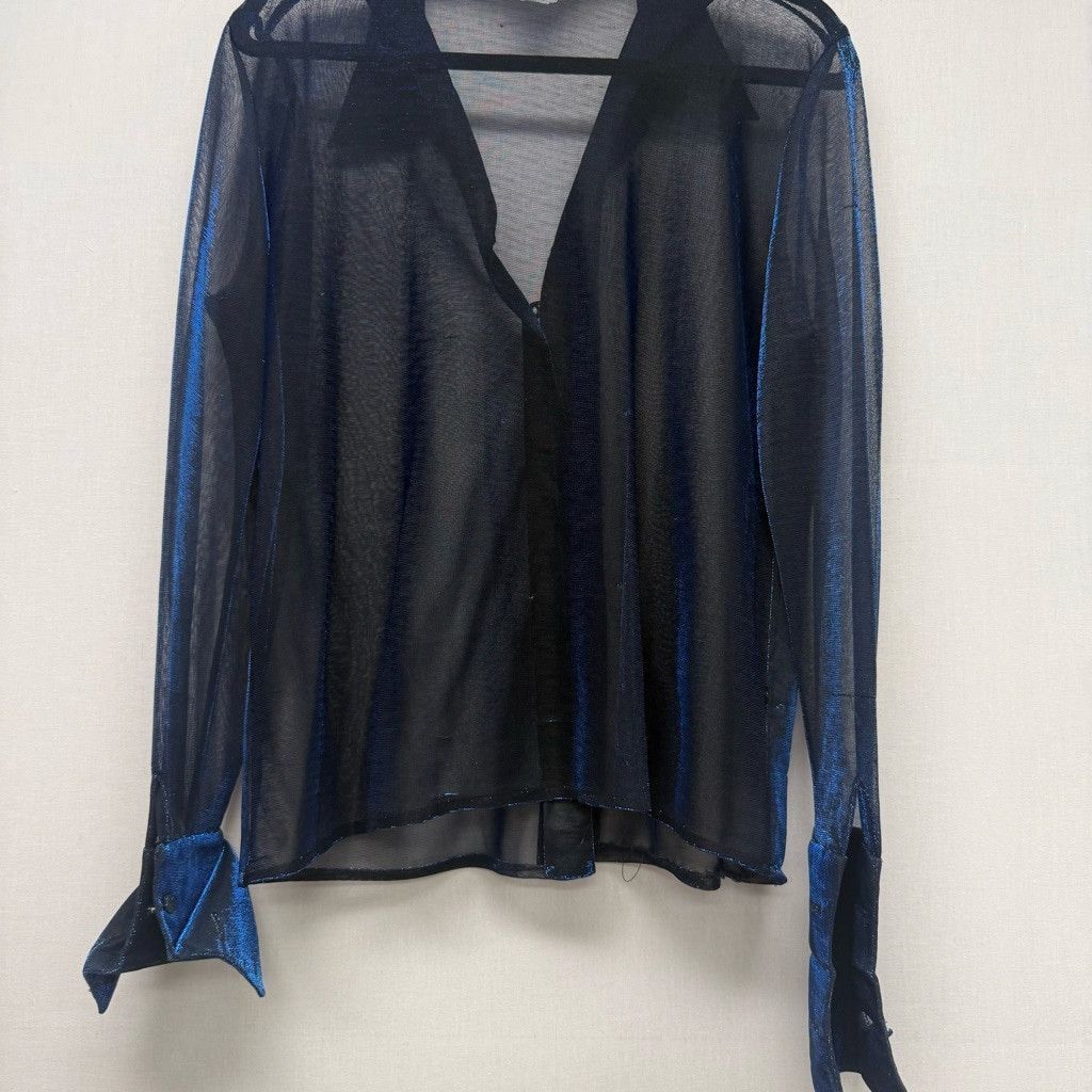 Oscar De La Renta Women's Oscar de la Renta Black Metallic LS Blouse M Size M / US 6-8 / IT 42-44 - 7 Thumbnail