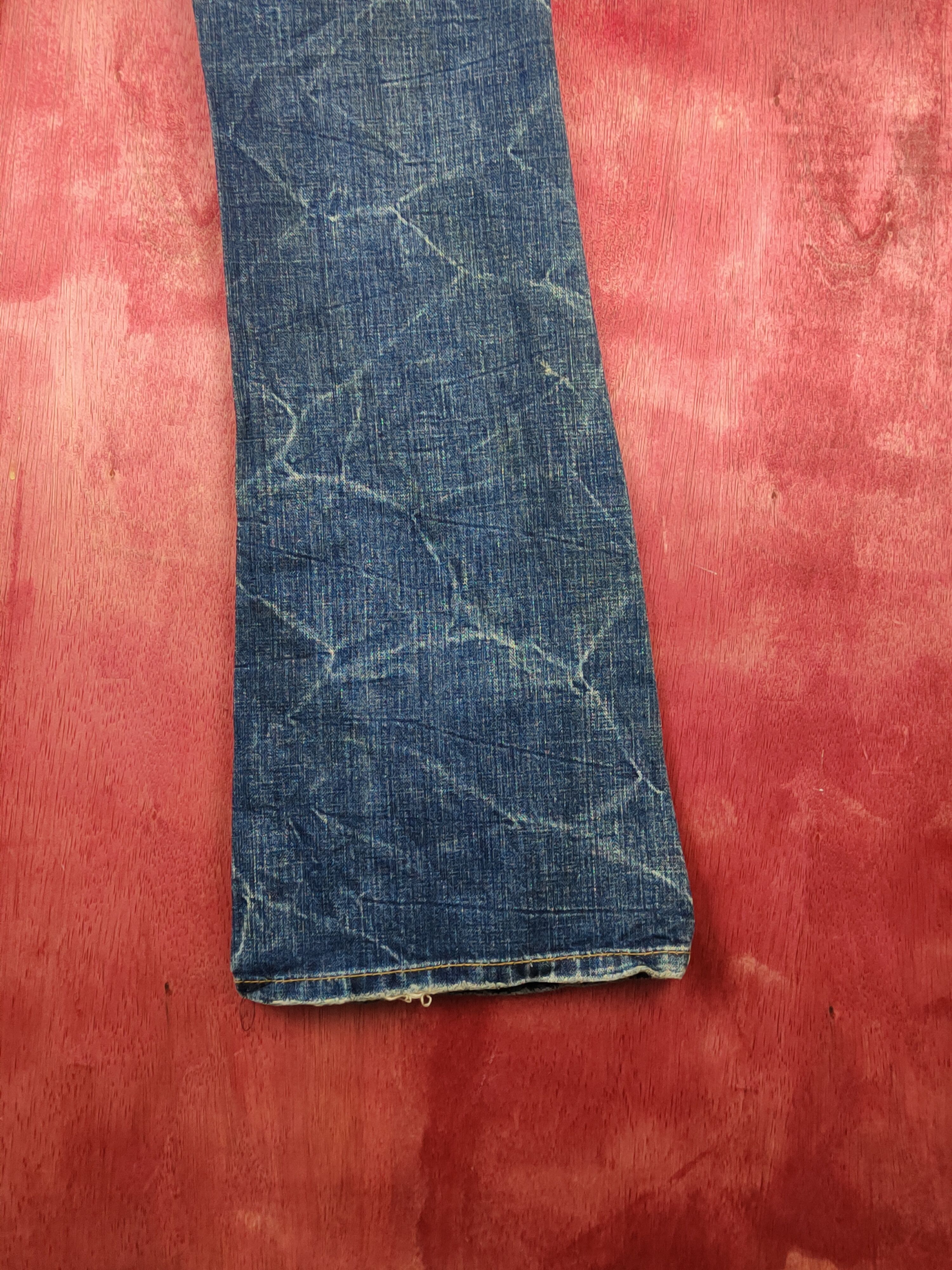 Japanese Brand DL Maraxia Blue bootcut Distressed ripped faded Denim #S1535 Size 27" / US 4 / IT 40 - 13 Thumbnail