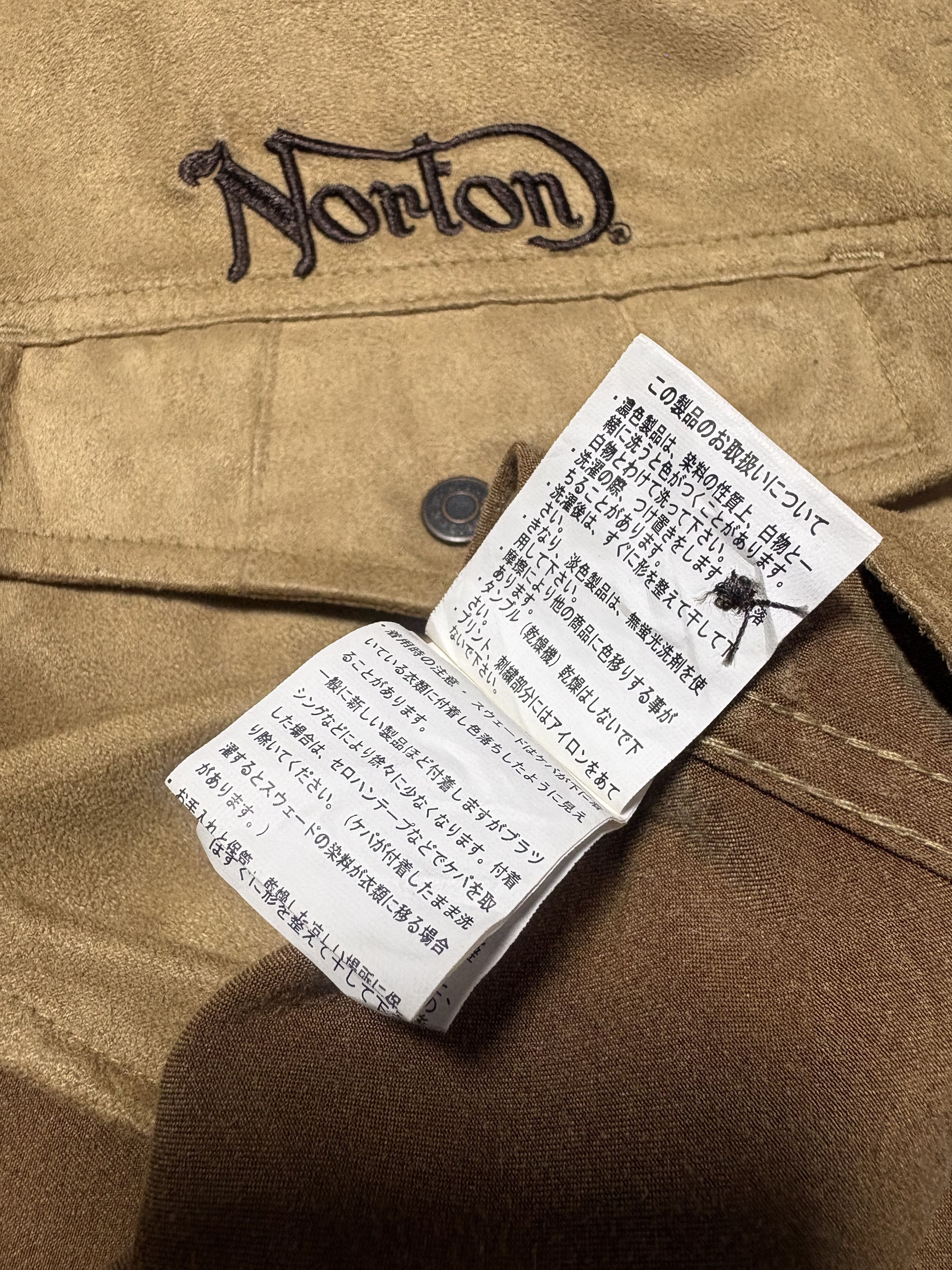 Norton SUEDE NORTON MOTORCYCLE EMBROIDERY BUTTON UP SHIRT Size US XXL / EU 58 / 5 - 5 Thumbnail