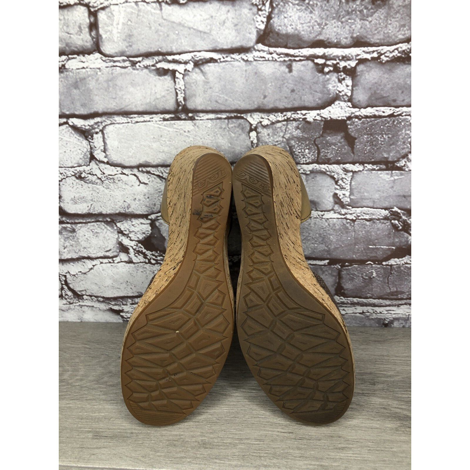 Teva Teva Riviera Grey Brown Mary Jane Cork Wedge Shoes Women 7.5 Size US 7.5 / IT 37.5 - 9 Thumbnail