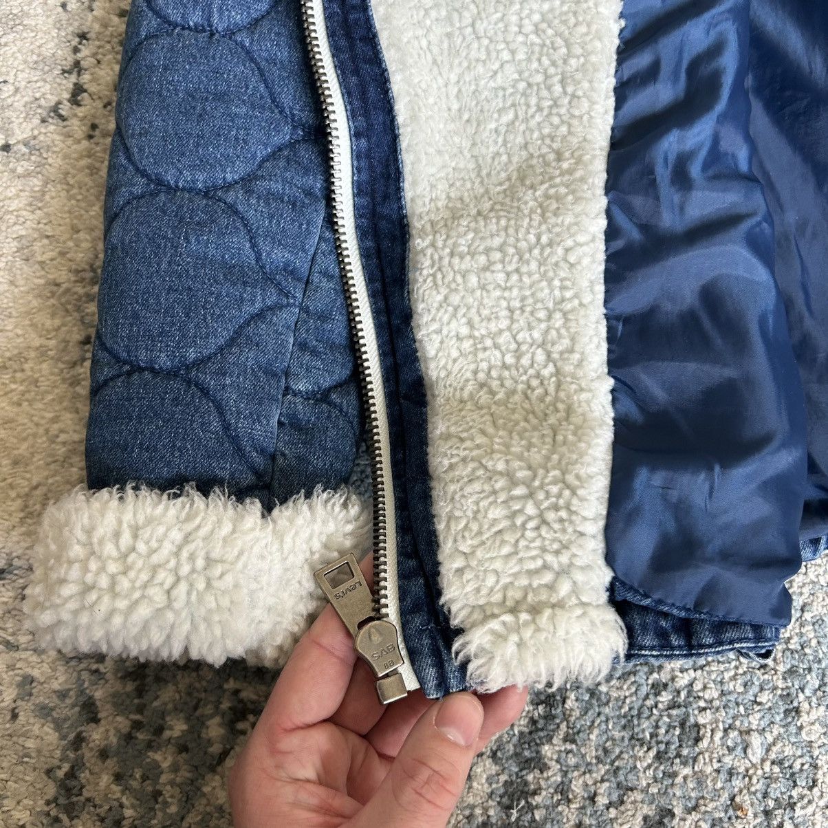 Levi's QUiLTED iNDiGO NATURAL WHiTE SHERPA LiNED TANKER JACKET ZiP Size XS / US 0-2 / IT 36-38 - 15 Thumbnail