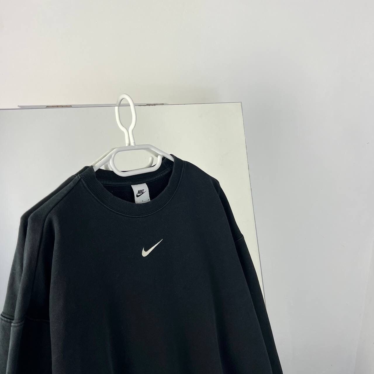 Vintage Nike Centre Mini Swoosh Black Drill Y2k Sweatshirt Baggy Size US M / EU 48-50 / 2 - 2 Thumbnail