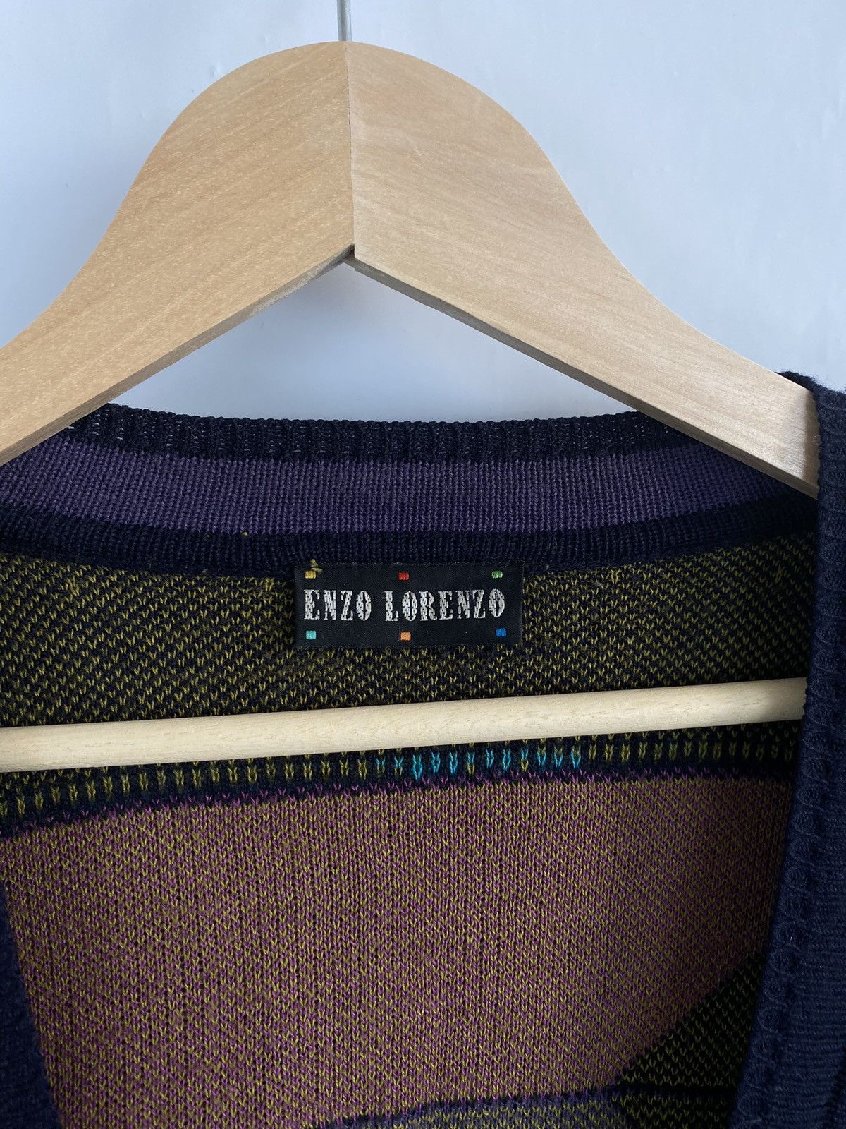 Japanese Brand Vintage 90s Enzo Lorenzo Math Cardigan Knit Sweater Japan Size US XL / EU 56 / 4 - 5 Thumbnail