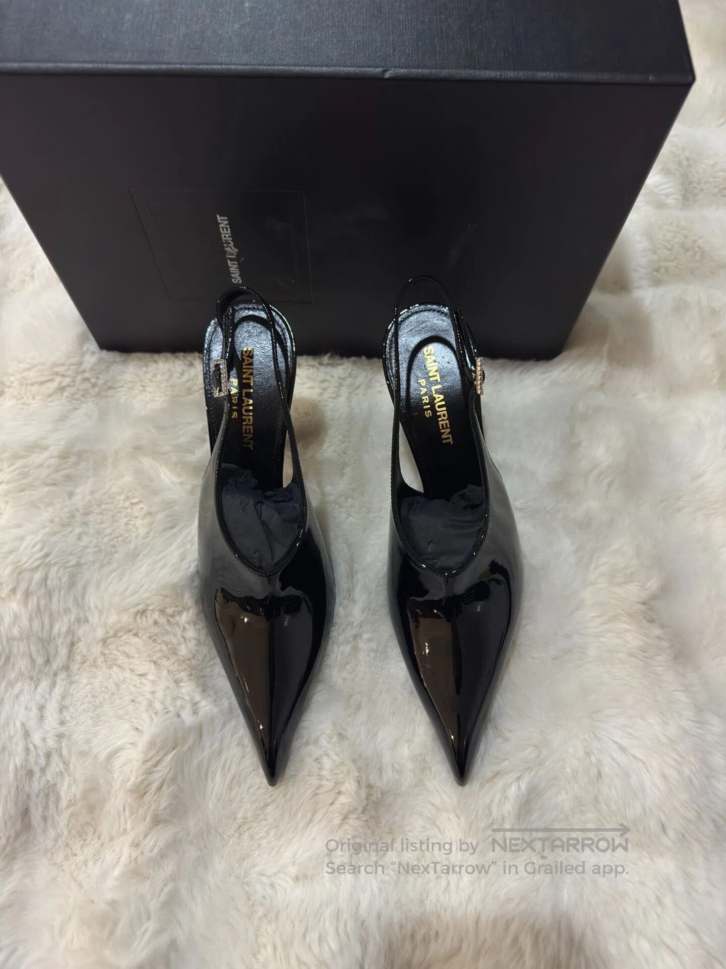 Saint Laurent Paris Saint Laurent Paris Studded Patent Leather High Heels| Size US 5.5 / IT 35.5 - 6 Thumbnail