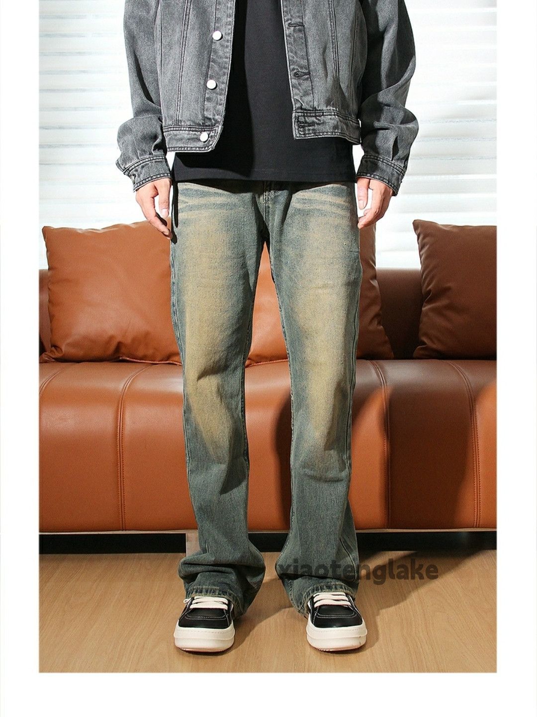 Jean × Vintage washed faded punk grunge bootcut damaged stain jeans Size US 28 / EU 44 - 1 Thumbnail