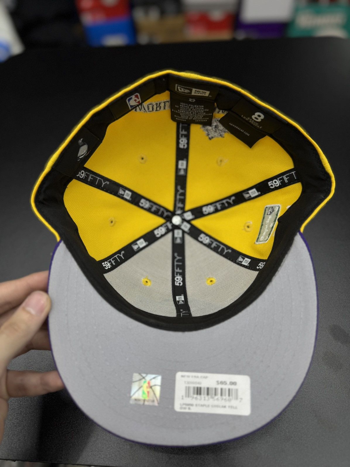 New Era New ERA Size 8 Fitted Hat Lakers Yellow Purple Size ONE SIZE - 10 Thumbnail