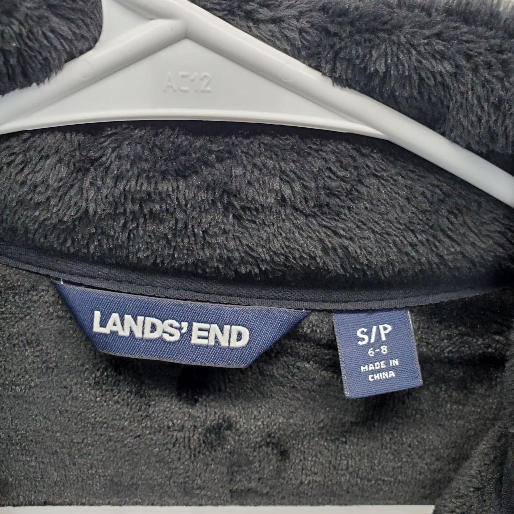 Lands' End Lands' End Cozy Fleece Jacket Womens Small Black Long Sleeve Mock Neck Full Zip Size S / US 4 / IT 40 - 5 Thumbnail