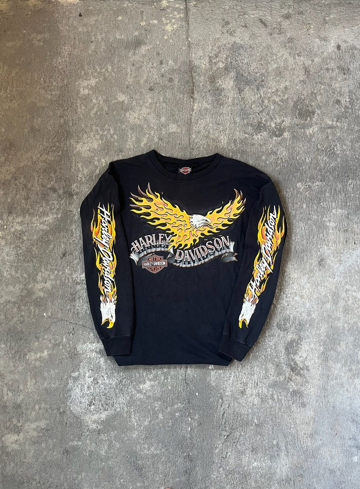 Harley Davidson Flaming Eagle🦅 90’s Harley Davidson Flaming Eagle Longsleeve Size US XL / EU 56 / 4 - 1 Thumbnail