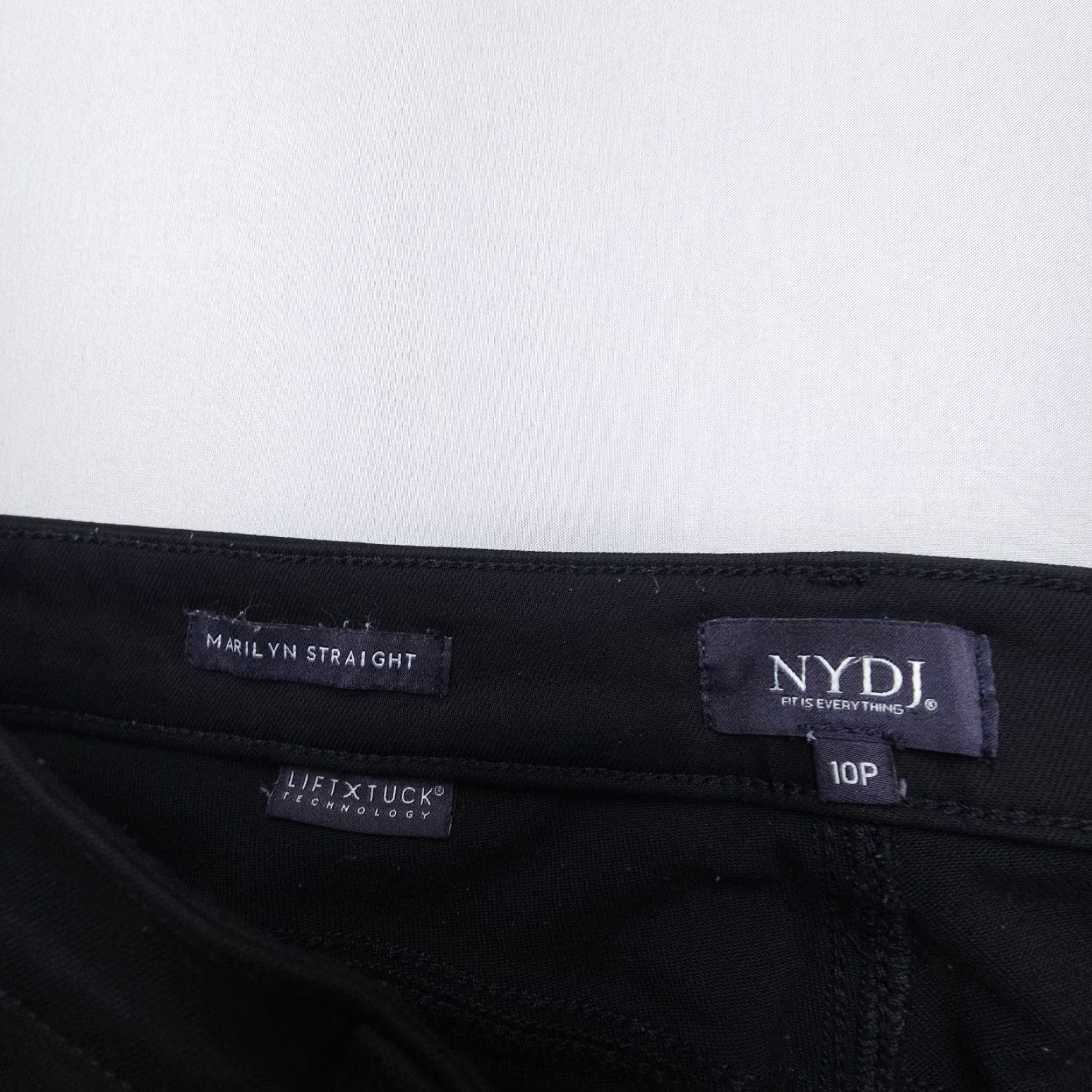NYDJ NYDJ Marilyn Straight Pants Womens 10P Black Stretch Microfiber Career Casual Size 32" / US 10 / IT 46 - 3 Thumbnail