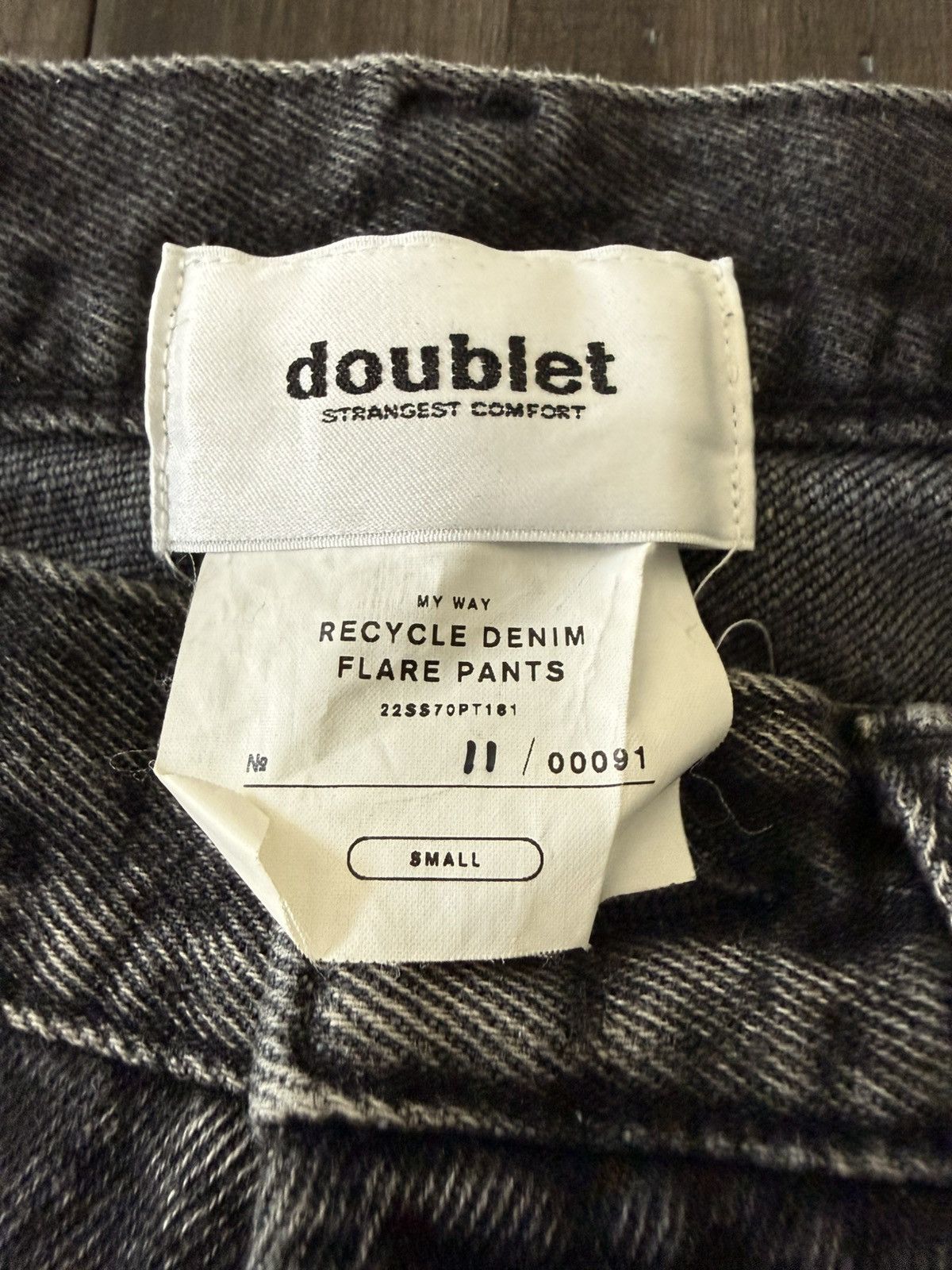 Doublet 22SS My Way Recycle Denim Flare Pants Small Size US 29 - 3 Thumbnail