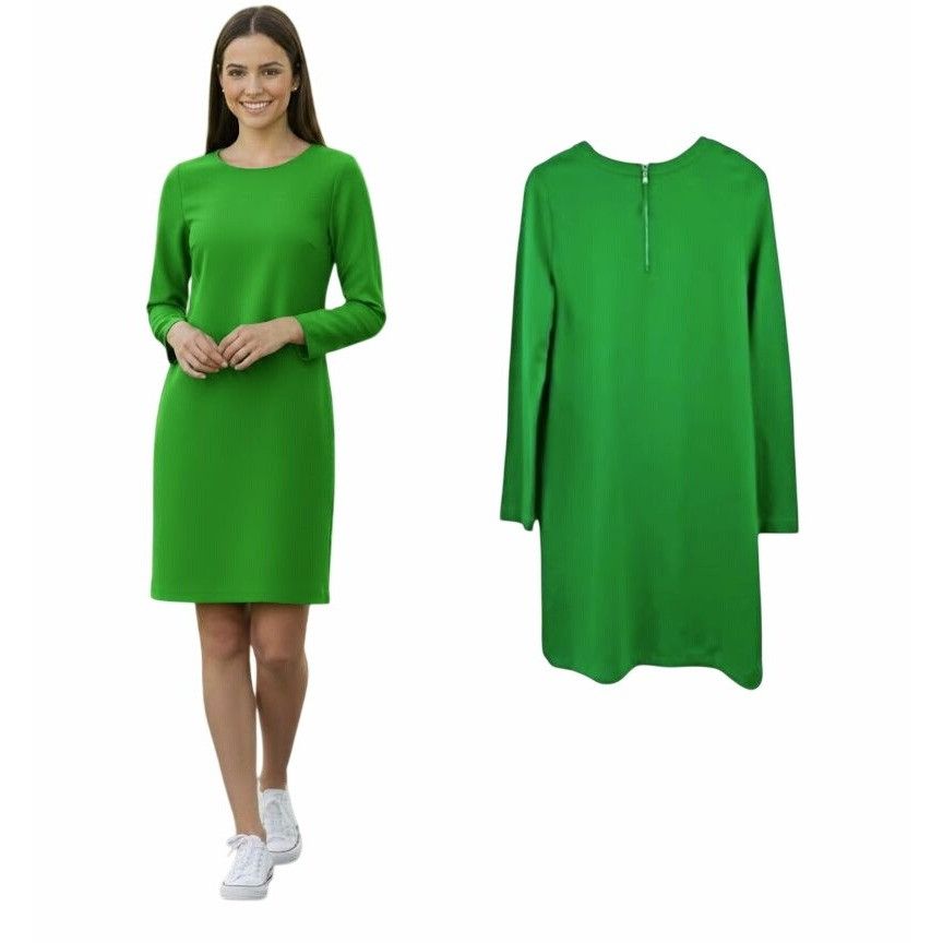 Lord & Taylor ❤️Lord & Taylor 424 Fifth Kelly Green Long Sleeve Shift Mini Size S / US 4 / IT 40 - 1 Thumbnail