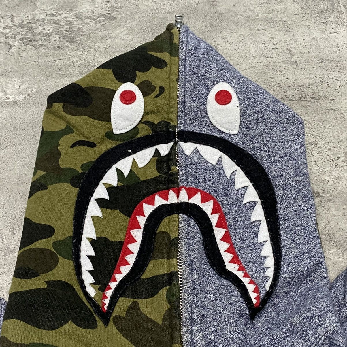 Bape Bape Shark Heather Gray Fullzip Hoodie Size US XL / EU 56 / 4 - 4 Thumbnail