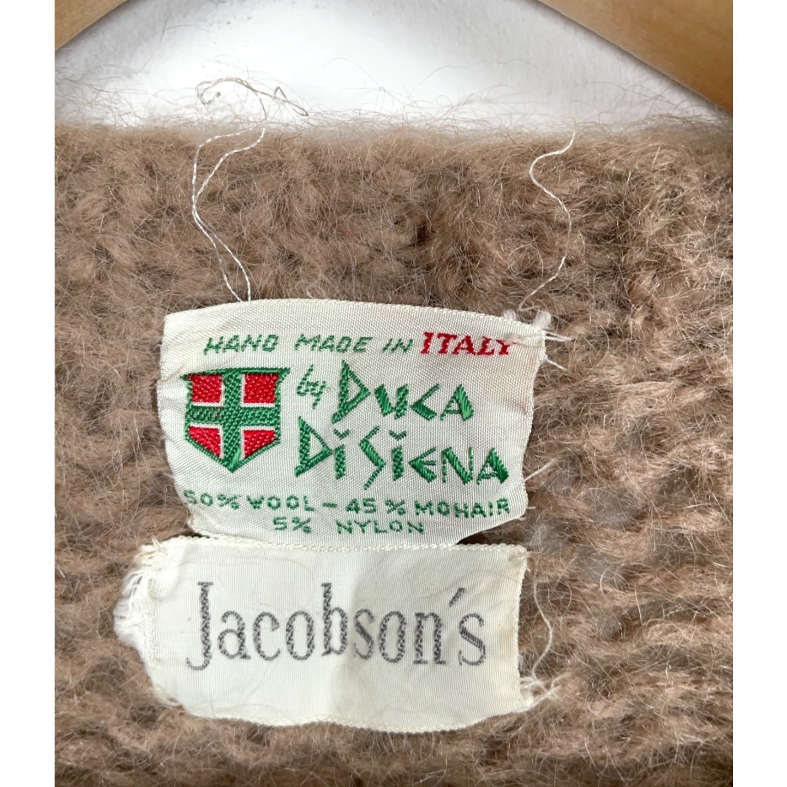 Vintage VINTAGE Jacobson's Wool Mohair V-Neck Sweater Men's Medium Brown Geometric Knit Pullover 50s 60s Hipster Retro Casual Hand Wash Only Size US M / EU 48-50 / 2 - 3 Thumbnail