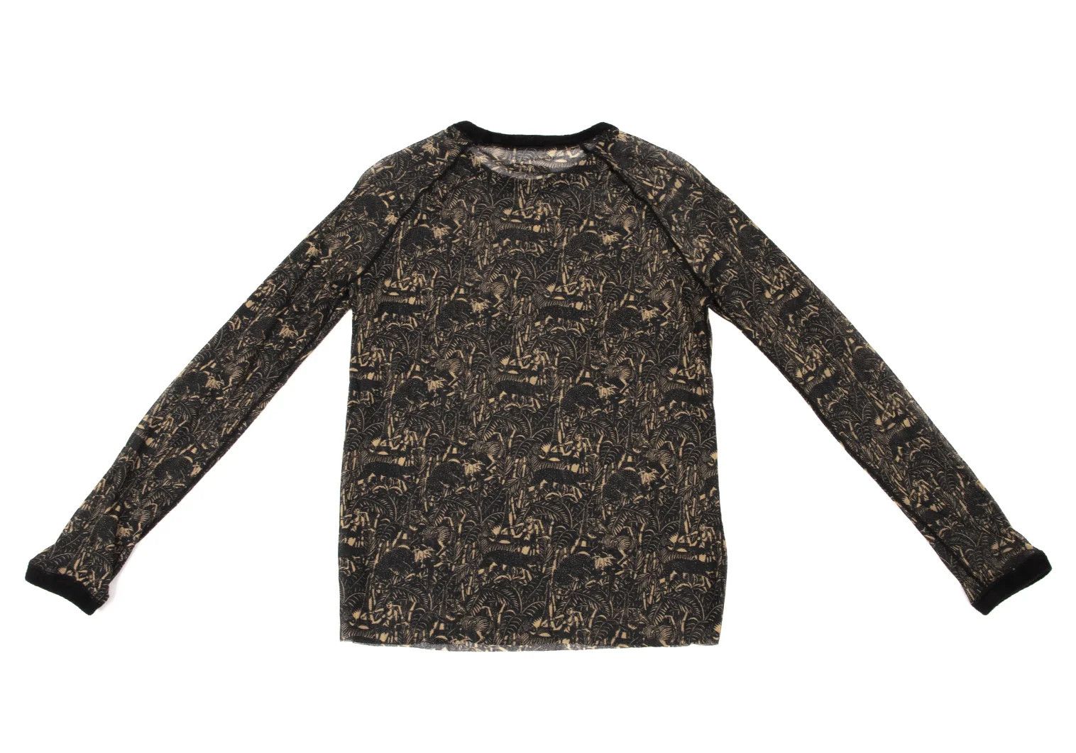 Jean Paul Gaultier Jungle Print Power Net Cut Sew Top in Black Brown Size M Size US M / EU 48-50 / 2 - 8 Thumbnail