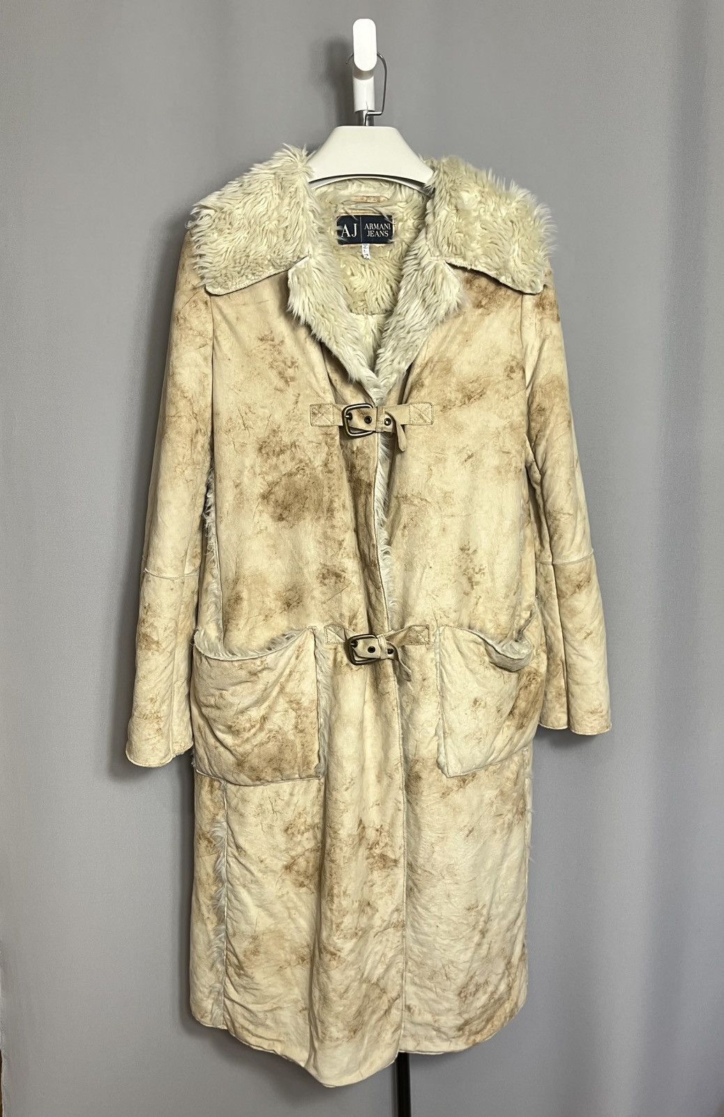 Armani Armani Jeans Y2K Faux Faux Fur Midi Jacket Long Coat Parka Size M / US 6-8 / IT 42-44 - 1 Thumbnail