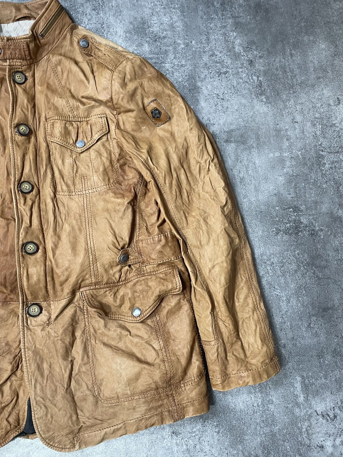 Vintage 🔥RARE🔥Vintage Y2K Genuine Real Leather Jacket Solid Rare Size US L / EU 52-54 / 3 - 4 Thumbnail