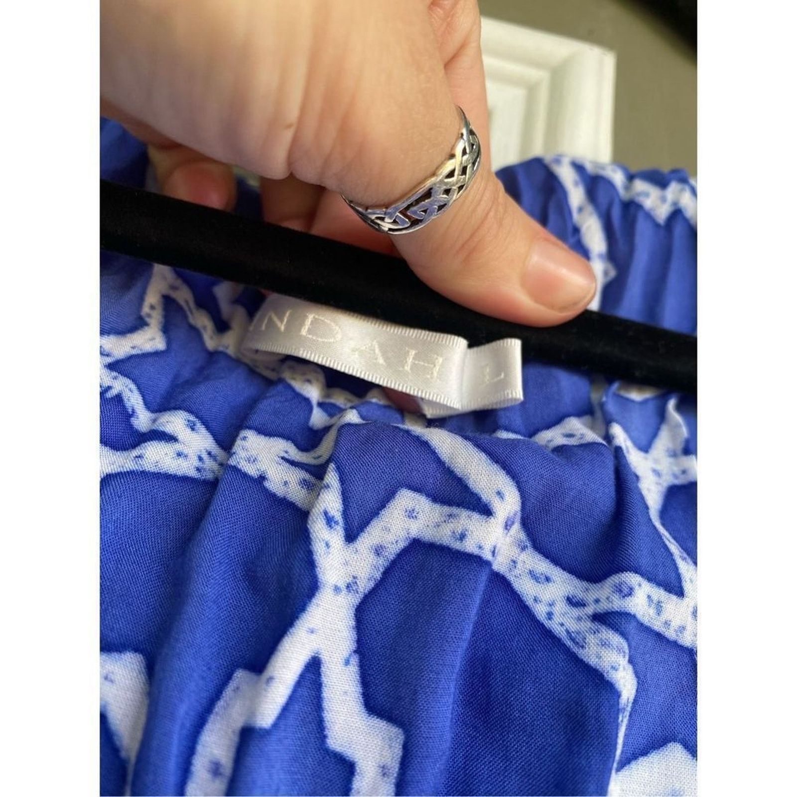 Anthropologie Indah Rinjani Draped Sun Dress BLUE Size Large, MSRP $132 Size L / US 10 / IT 46 - 6 Thumbnail