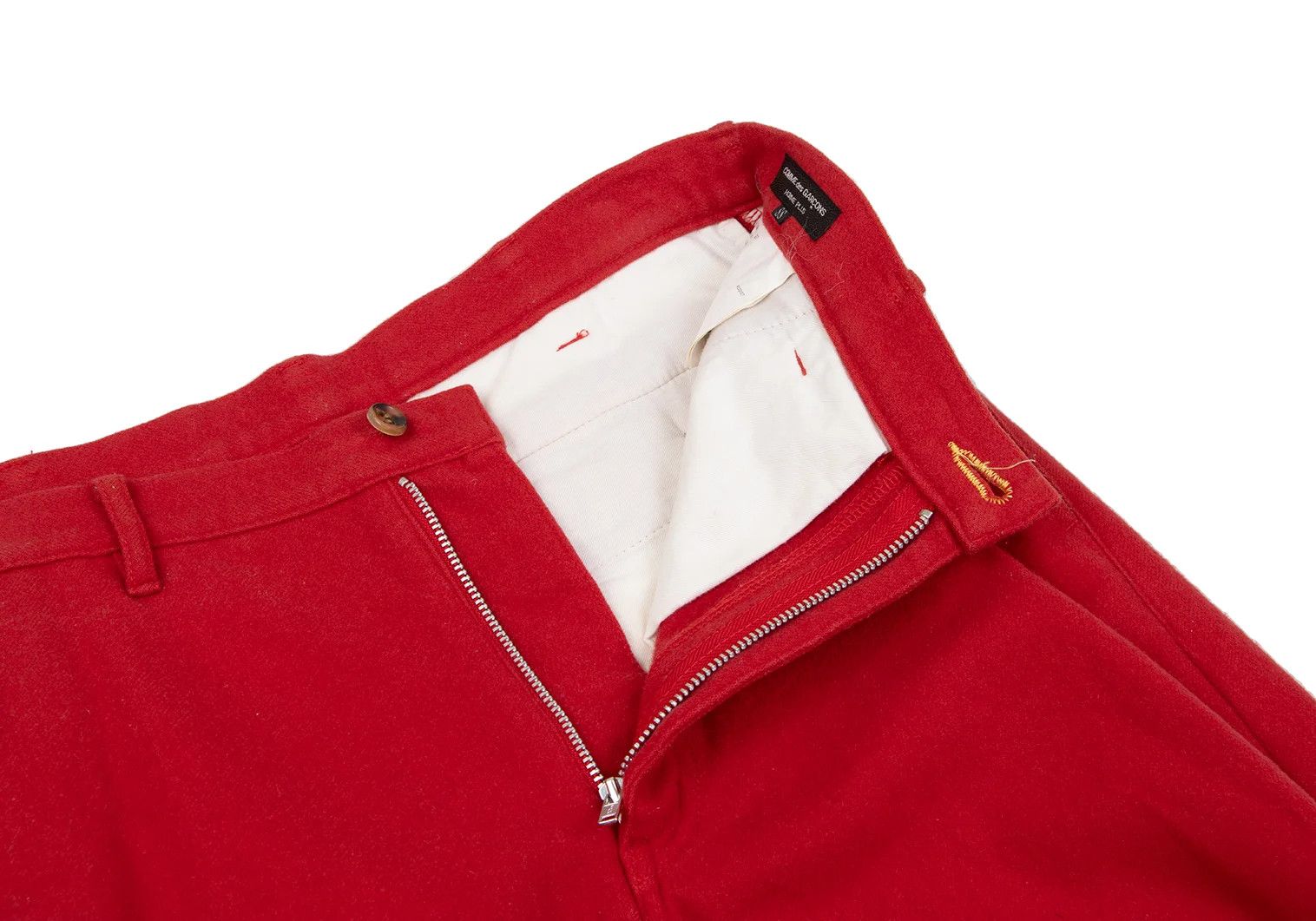 Comme des Garcons Homme Plus Wool Nylon Tapered Pants in Red, Size SS Size US 36 / EU 52 - 7 Thumbnail