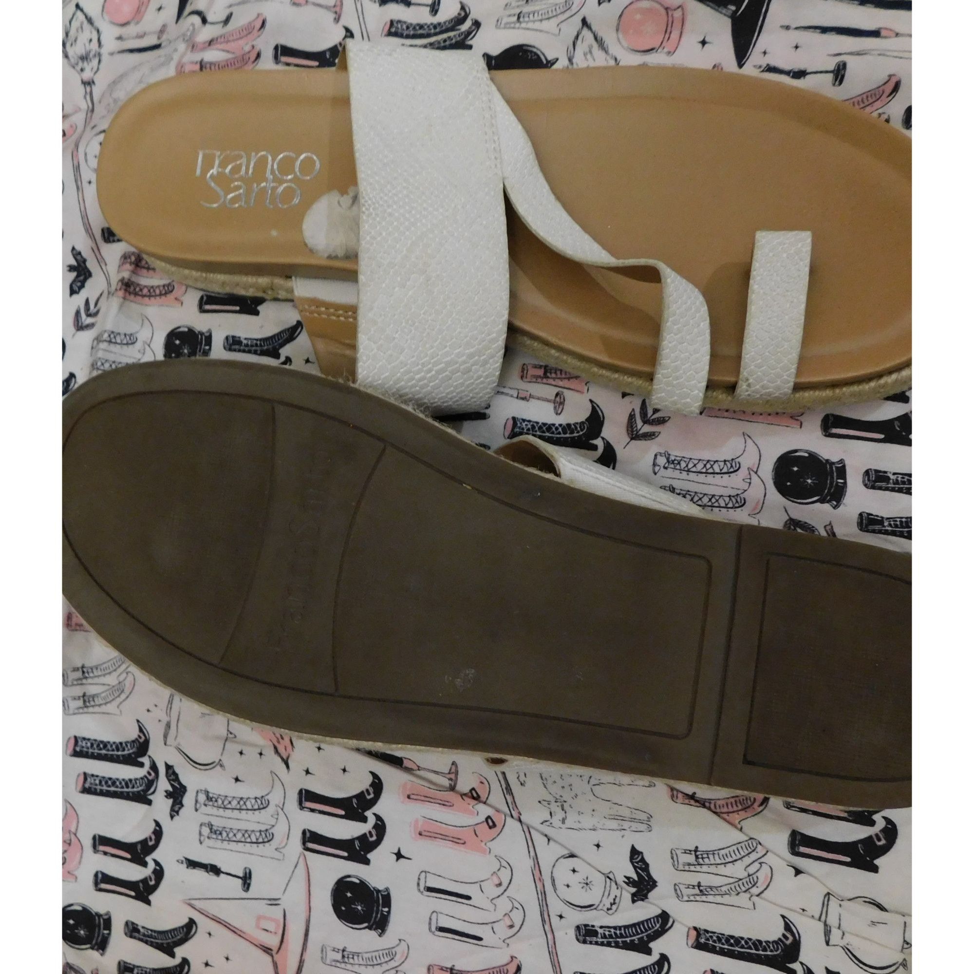Franco Sarto Franco Sarto White Brealyn Sandals/Slides Size US 7.5 / IT 37.5 - 4 Thumbnail