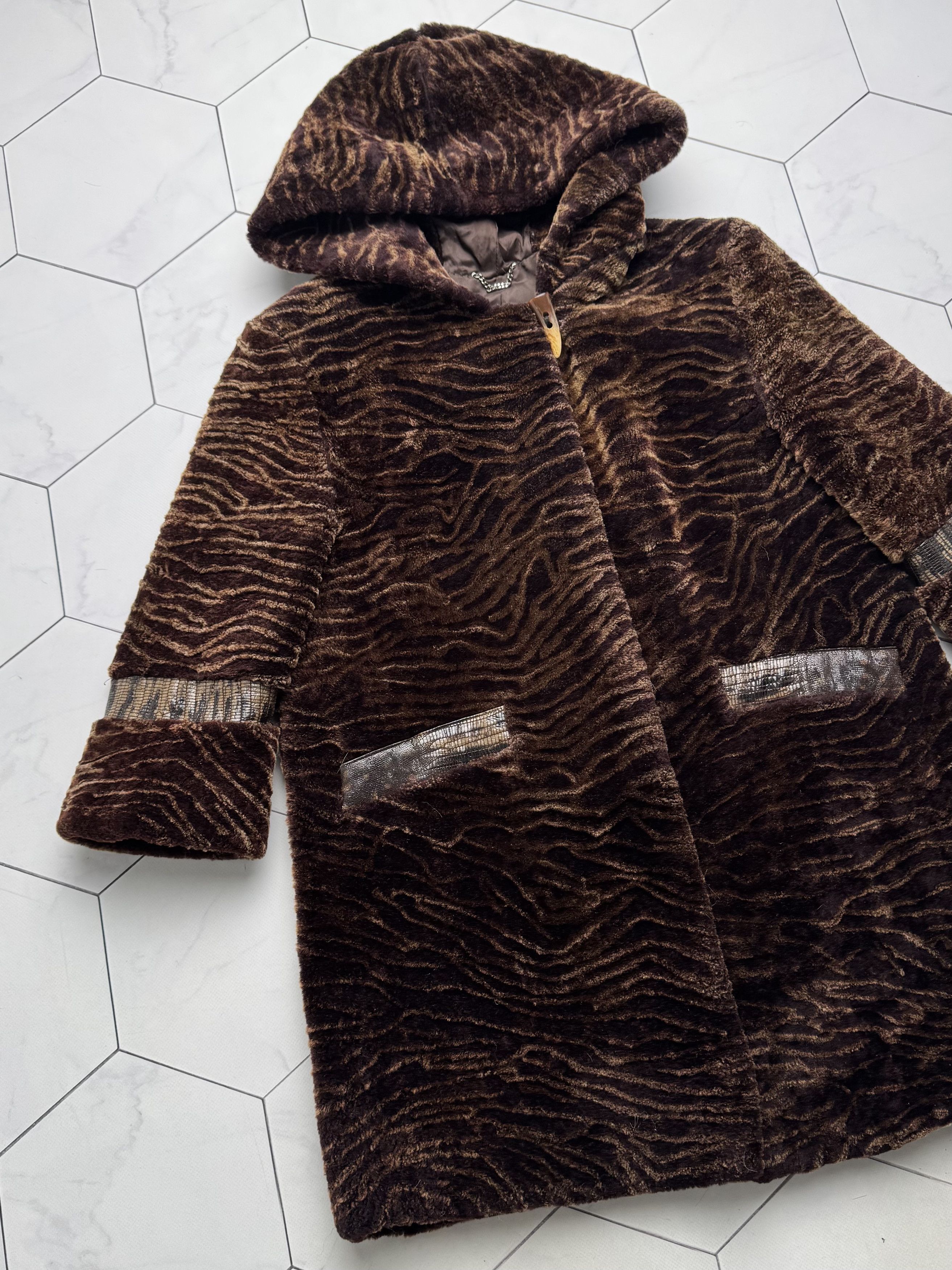Vintage Vintage Real Sheepskin Hooded Coat(B409)E2D15 Size M / US 6-8 / IT 42-44 - 7 Thumbnail