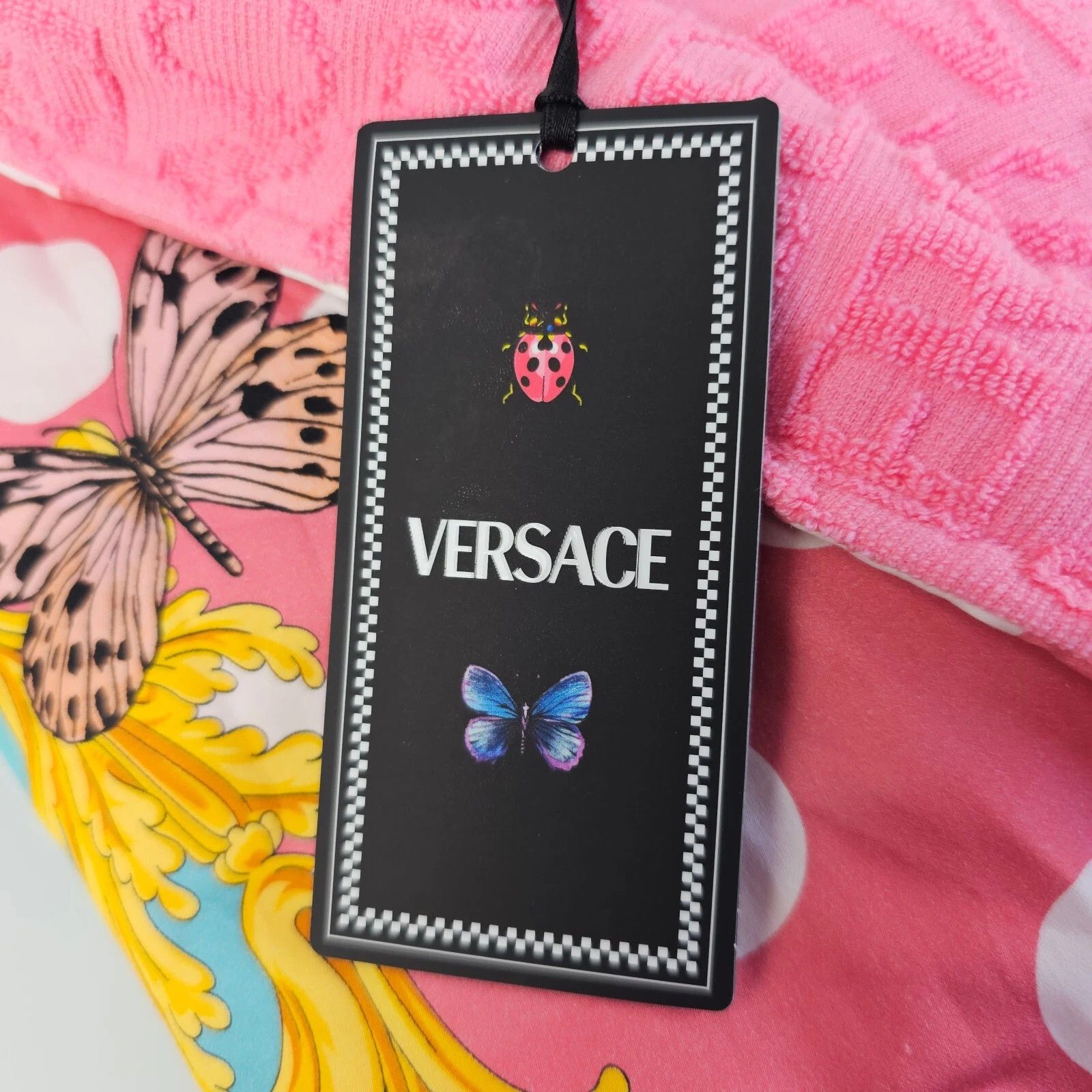Versace VERSACE Bfly Baroq Pink/Multi Unisex Short Robe Size US XL / EU 56 / 4 - 9 Thumbnail