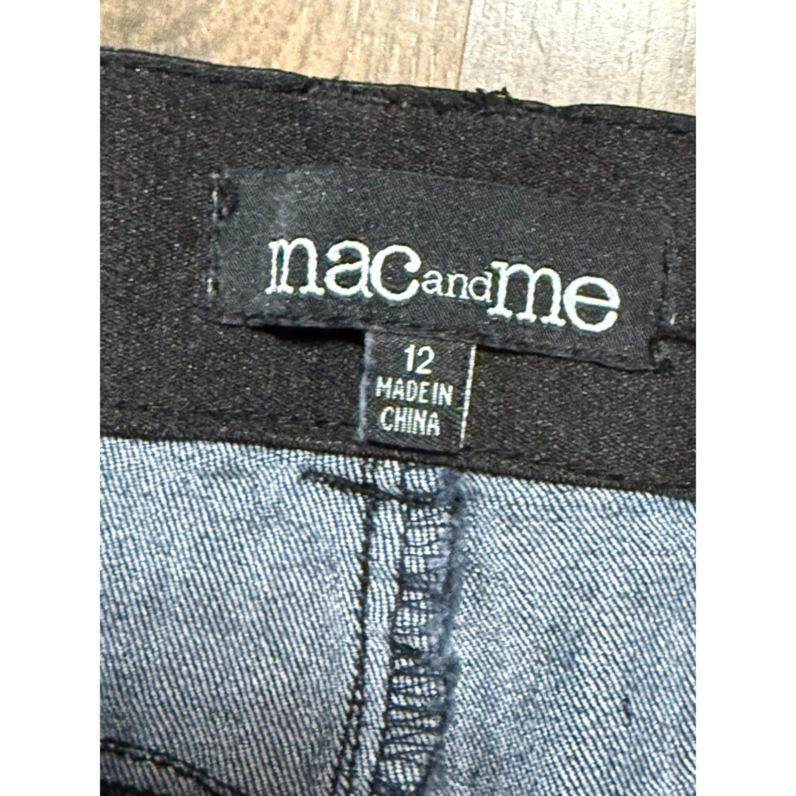 Vintage Mac and Me Jeans Women's 12 Black Denim Skinny Dark Wash Pockets 5-Pocket Inseam 28 Size 34" / US 12 / IT 48 - 4 Thumbnail