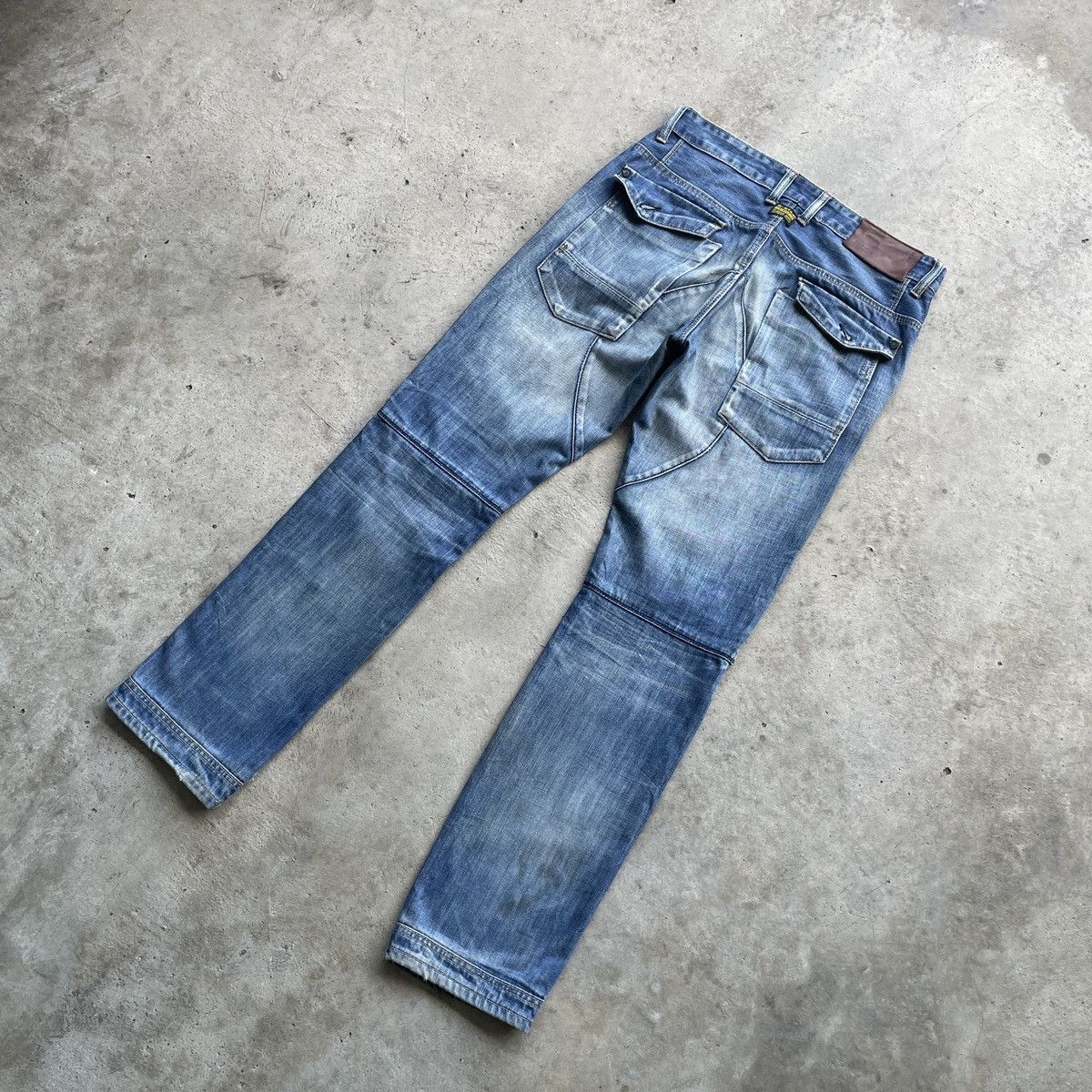 G-Star Rare🔥Vintage G-Star Raw Double Knee Denim Jeans Pants Faded Size US 32 / EU 48 - 18 Thumbnail