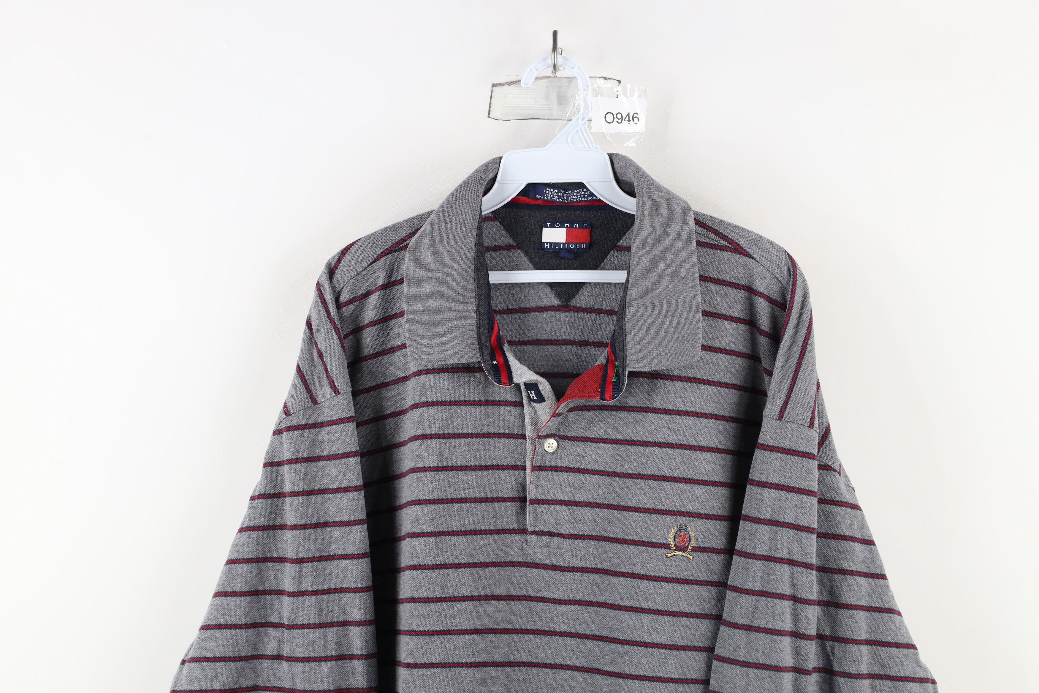 Tommy Hilfiger × Vintage Vintage 90s Tommy Hilfiger Striped Long Sleeve Rugby Polo Size US XXL / EU 58 / 5 - 2 Thumbnail