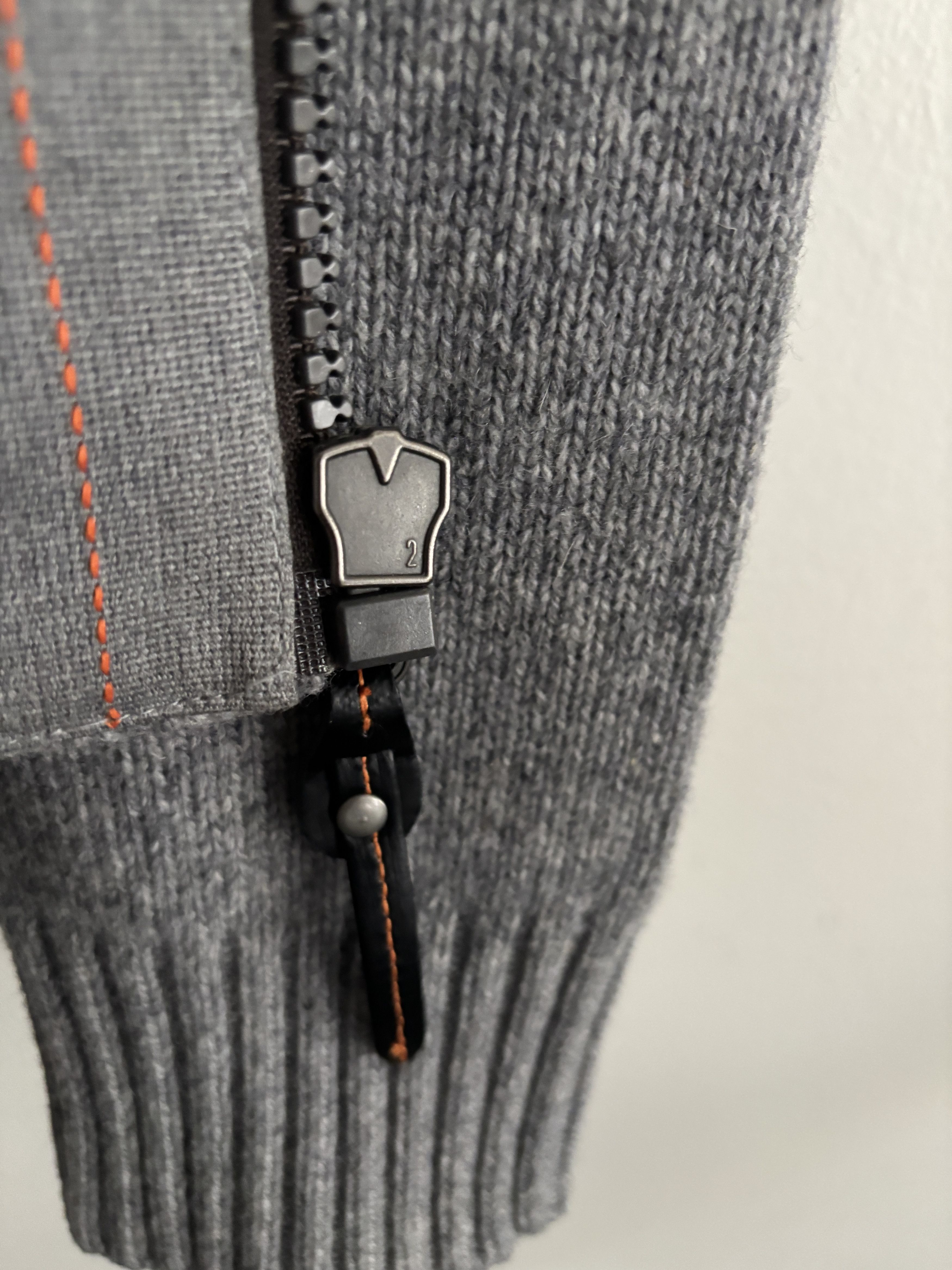 Parajumpers $875 Grey Knit Wool Zip Hood Cardigan Sweater Raglan Sleeve Size US L / EU 52-54 / 3 - 15 Thumbnail