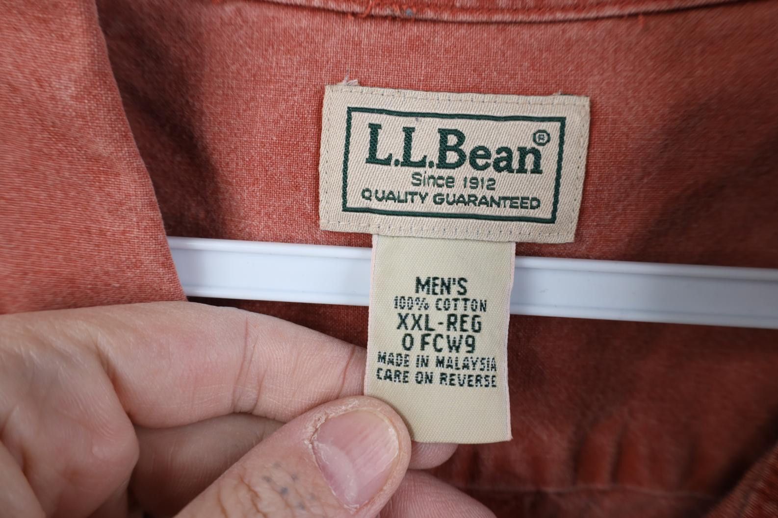L.L. Bean Vintage 90s Y2K LL Bean Canvas Collared Button Shirt Red Size US XXL / EU 58 / 5 - 6 Thumbnail
