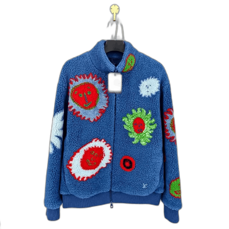 Louis Vuitton Louis Vuitton Blue Teddy Jacket with Prints-yf Size US XXL / EU 58 / 5 - 1 Thumbnail