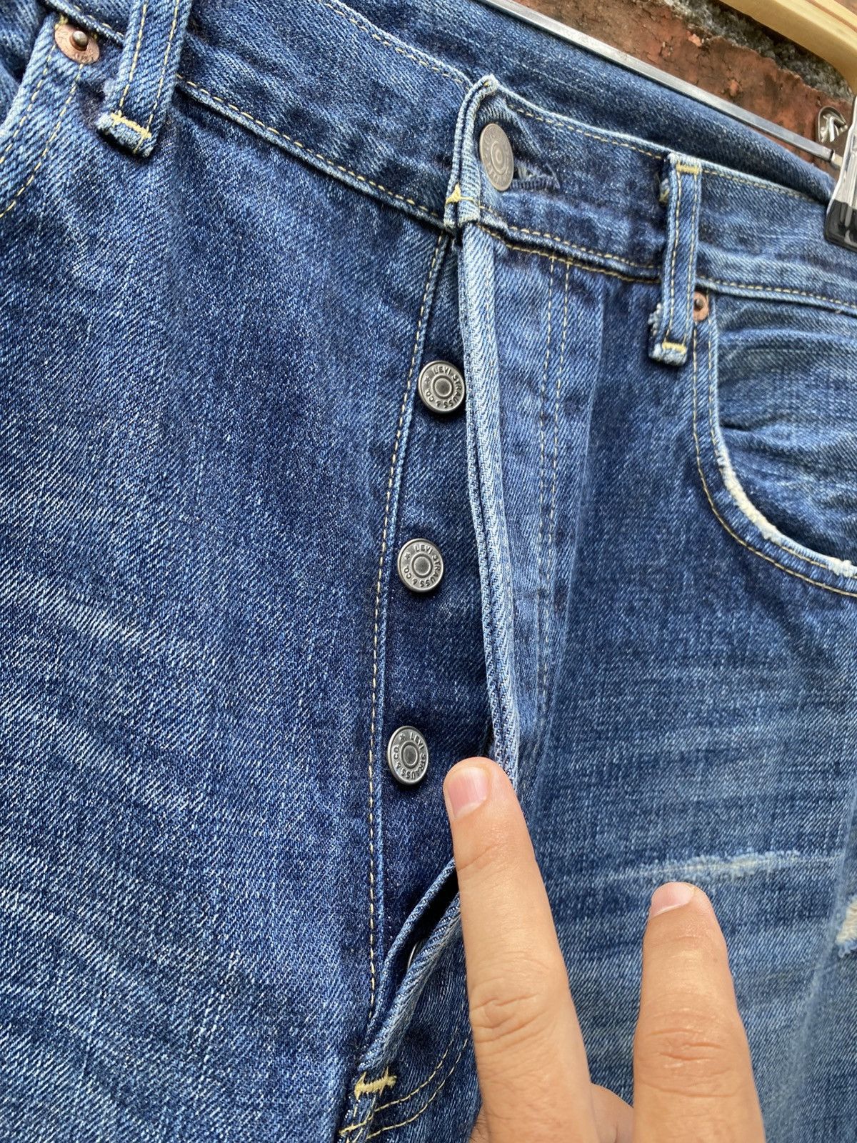 Levi's Vintage Clothing W35x31.5 Vintage levi's 502xx redline big E denime Size US 35 - 6 Thumbnail