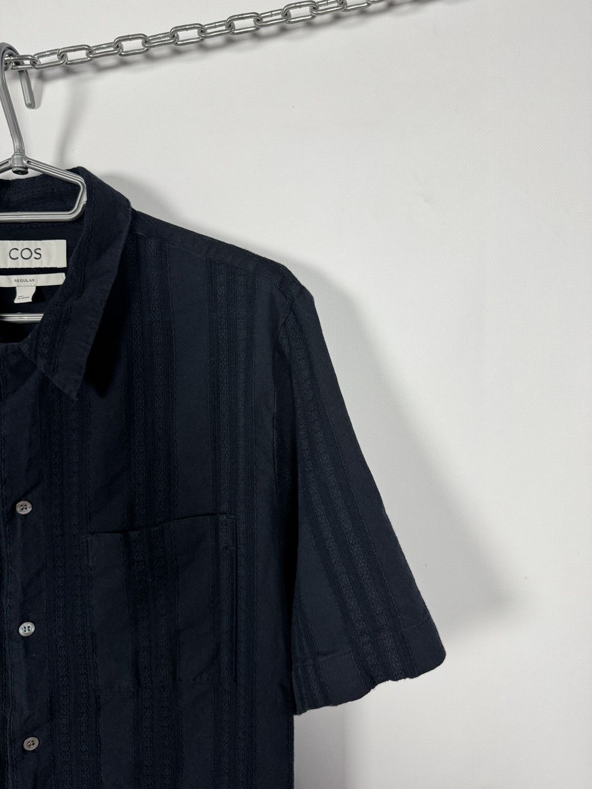 Cos COS Textured Stripe Short Sleeve Shirt Regular Fit Size L Size US L / EU 52-54 / 3 - 2 Thumbnail
