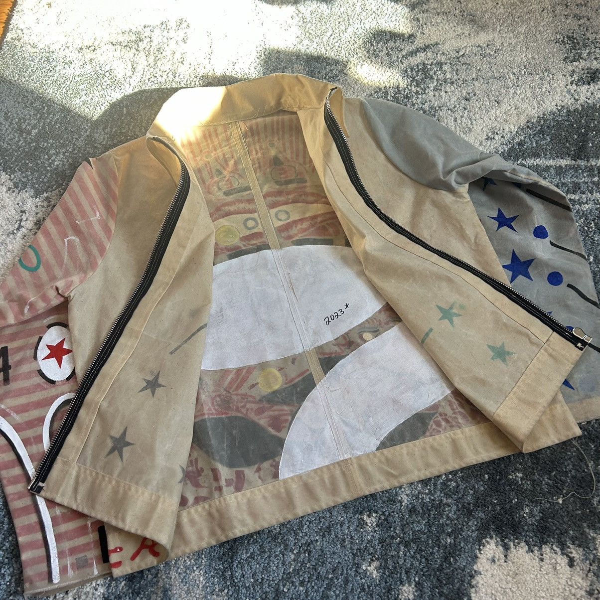 Handmade 1 of 1 MONOLiTH GORE HANDPAiNTED WAXED COTTON CANVAS JACKET Size US L / EU 52-54 / 3 - 13 Thumbnail