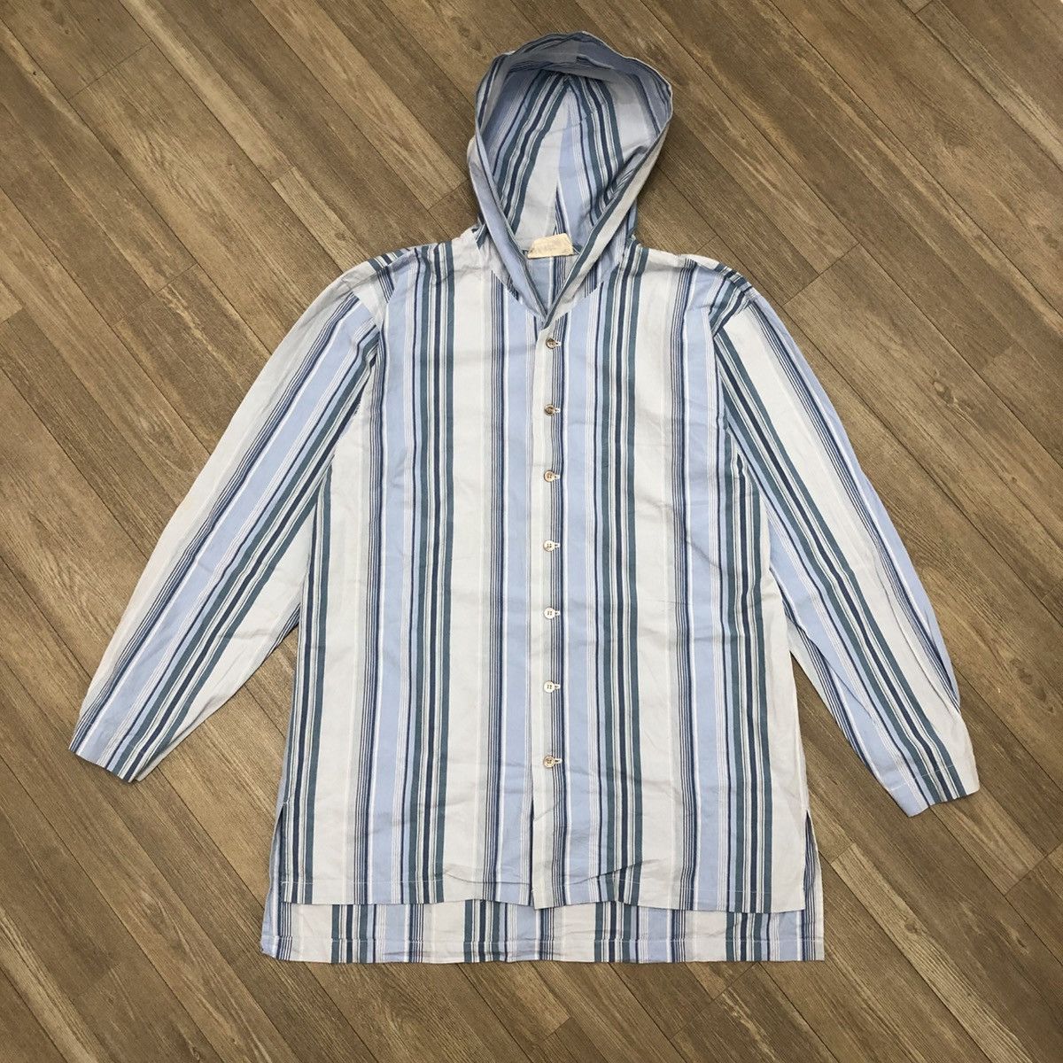 Hai Sporting Gear × Issey Miyake 1990s Hai Sporting Gear Shirt with Hoodie Size US M / EU 48-50 / 2 - 1 Thumbnail