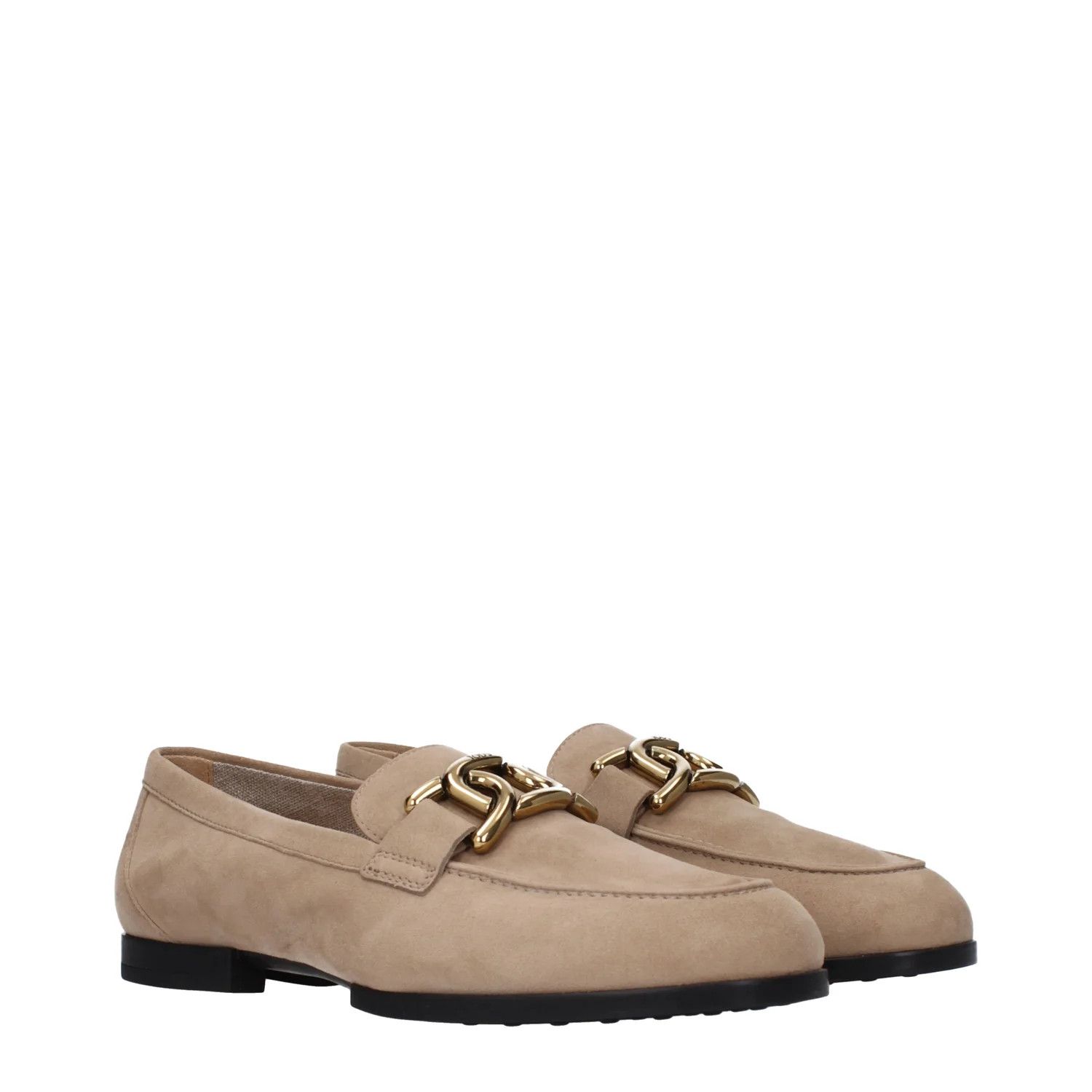 Tod's ob1o1e1224 Suede Loafers in Beige Size US 7 / IT 37 - 2 Thumbnail