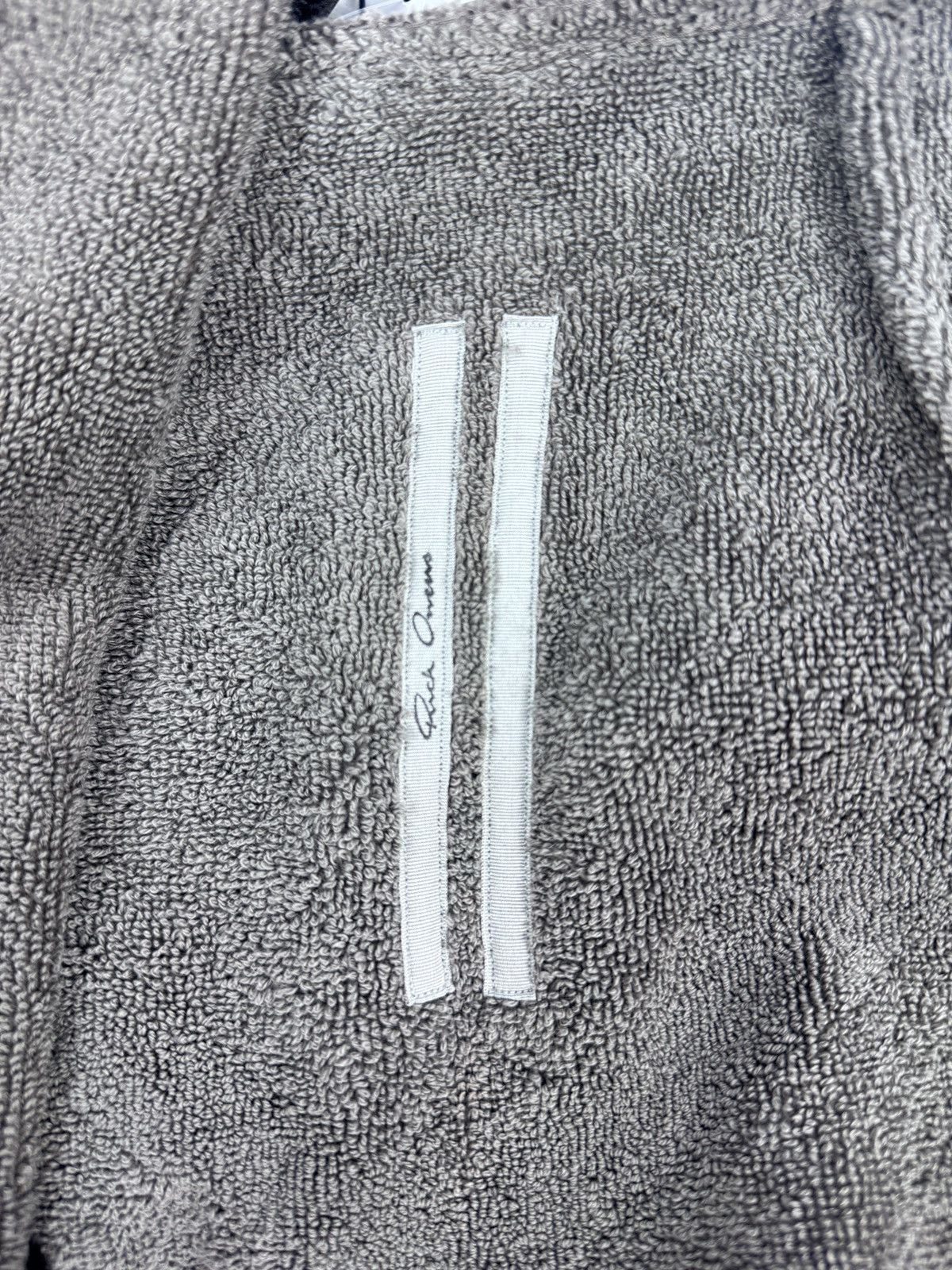 Rick Owens DUST LOGO JACQUARD COTTON HOODED BEACH ROBE Size ONE SIZE - 4 Thumbnail