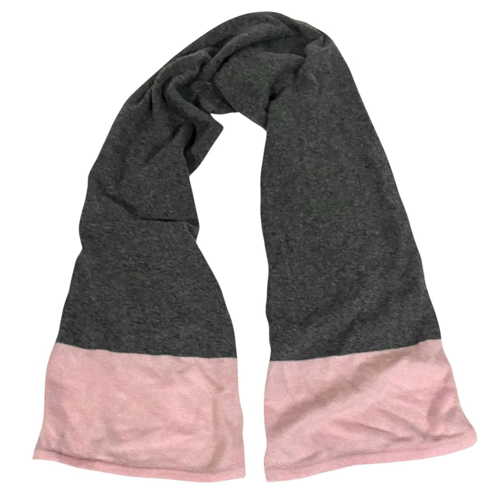 Parker Samuel Parker Clothier Scarf Gray Pink Cashmere 50x9 Made in Scotland Womens Rectangle Colorblock Preppy Classic UK Winter Fall Spring Size ONE SIZE - 2 Thumbnail