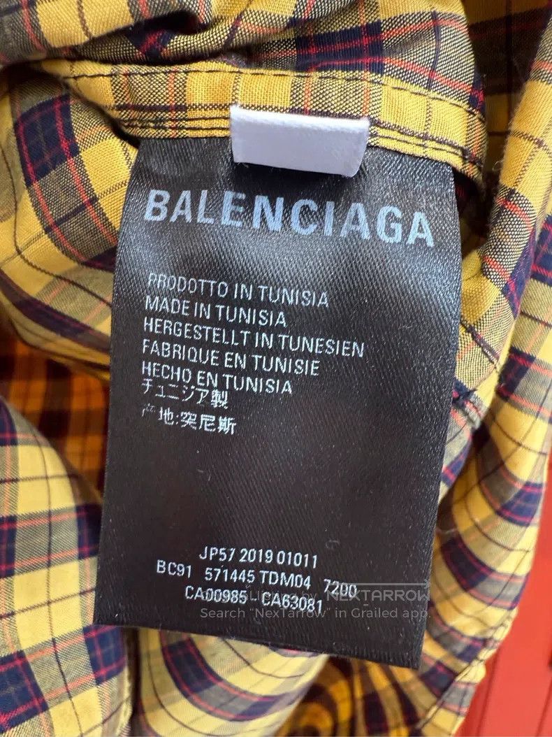 Balenciaga Balenciaga size 37 Gingham Short Sleeve Shirt Size US S / EU 44-46 / 1 - 6 Thumbnail