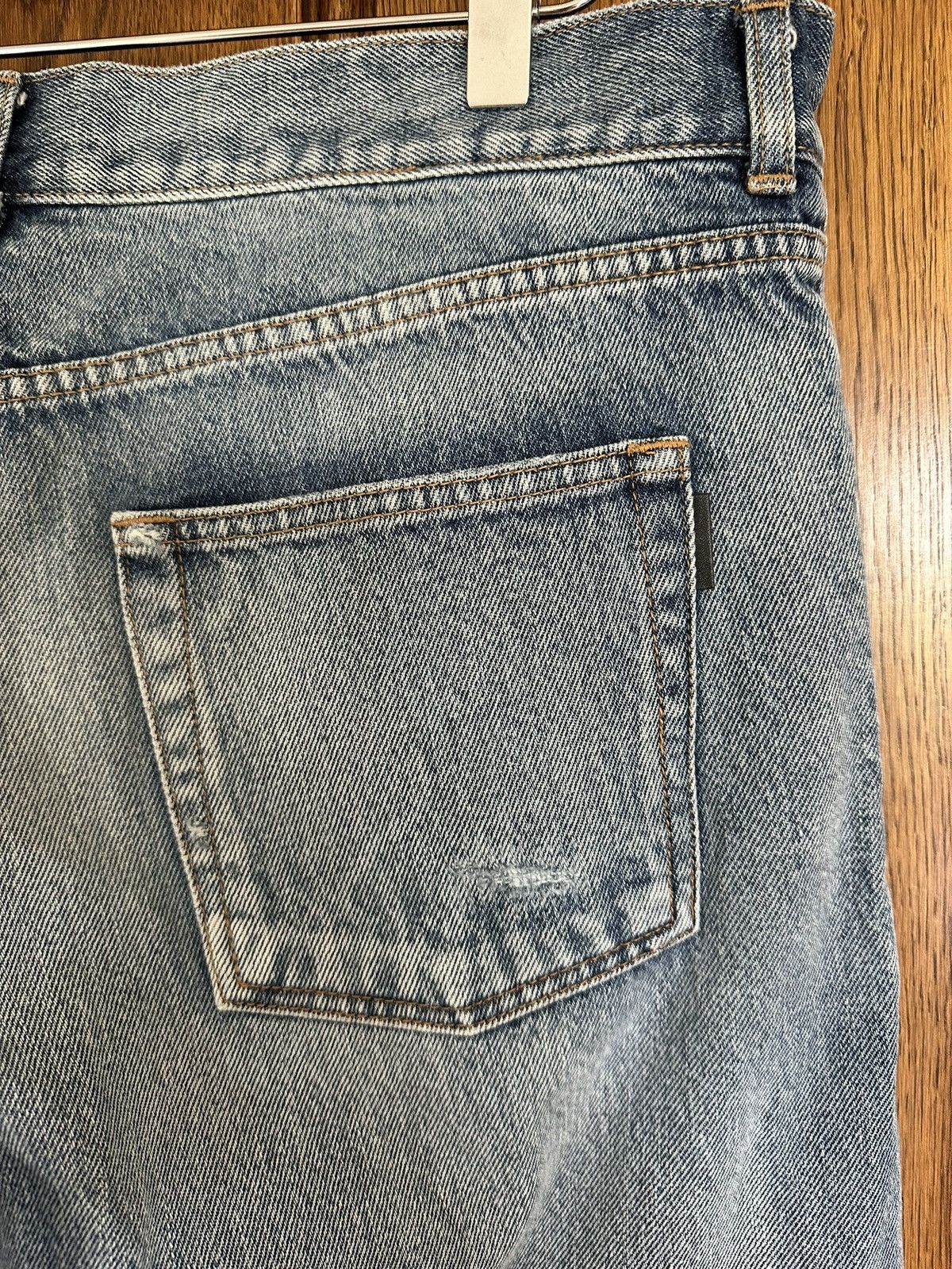 Saint Laurent Paris SS20 Saint Laurent distressed blue crash slim jeans 31 rip Size US 31 - 20 Thumbnail