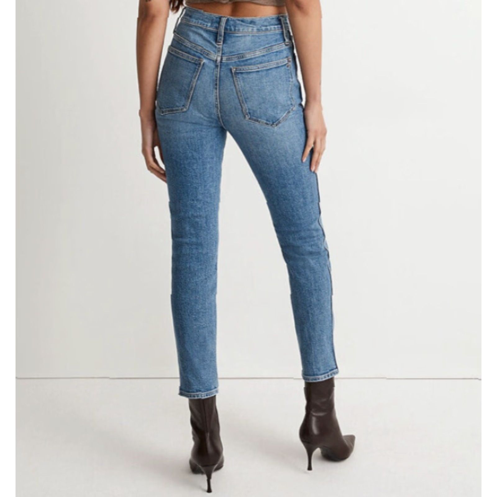 Madewell Madewell Stovepipe Jeans in Medium Wash Skinny Regular Size 25 Blue 27in Inseam 5-Pocket Denim Womens NWT Size 42" / US 20 - 3 Thumbnail