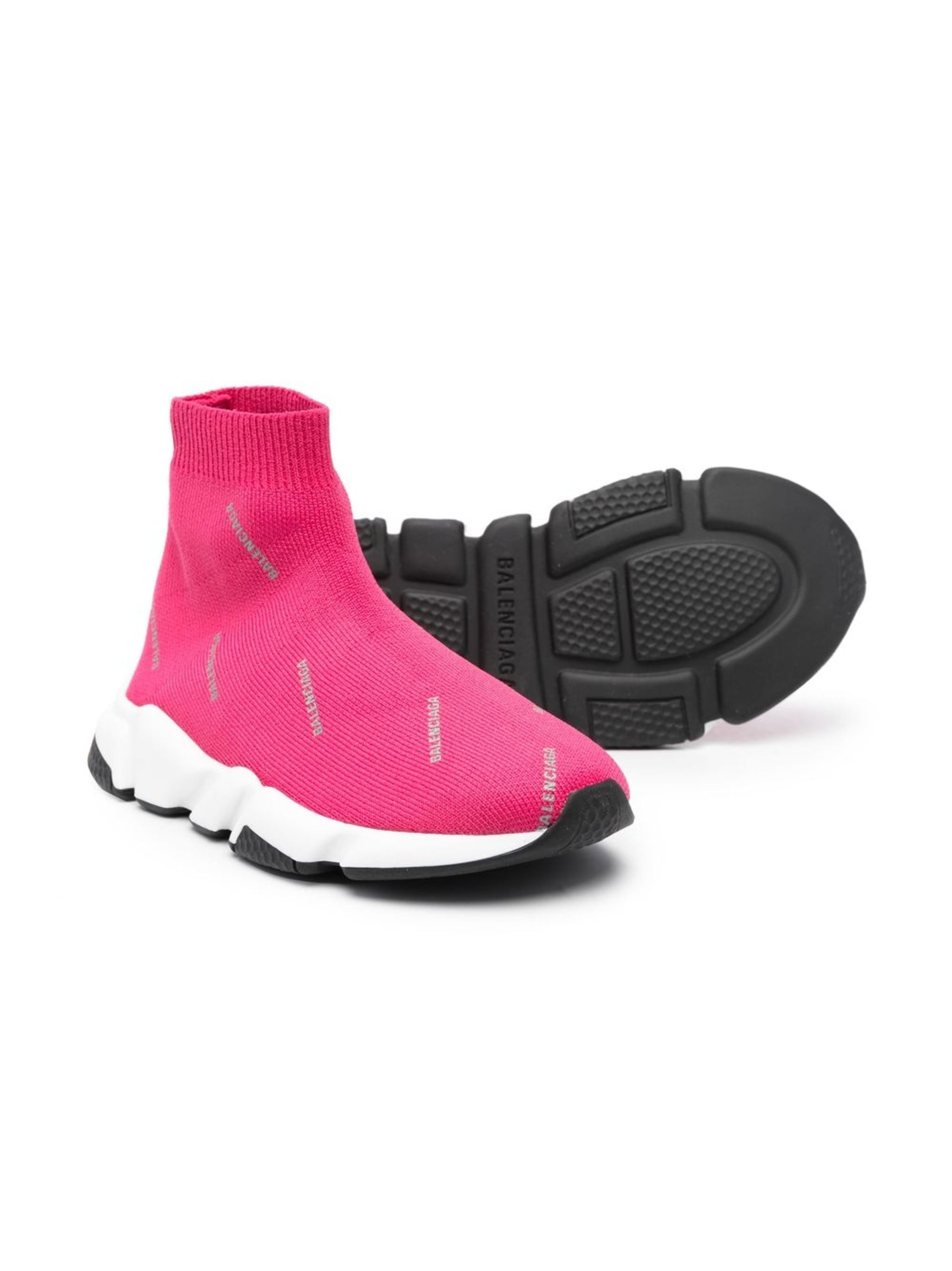 Balenciaga o1mt1gz1124 KIDS Speed 2.0 Allover Sneakers in Pink Size US 5 / EU 37 - 3 Thumbnail