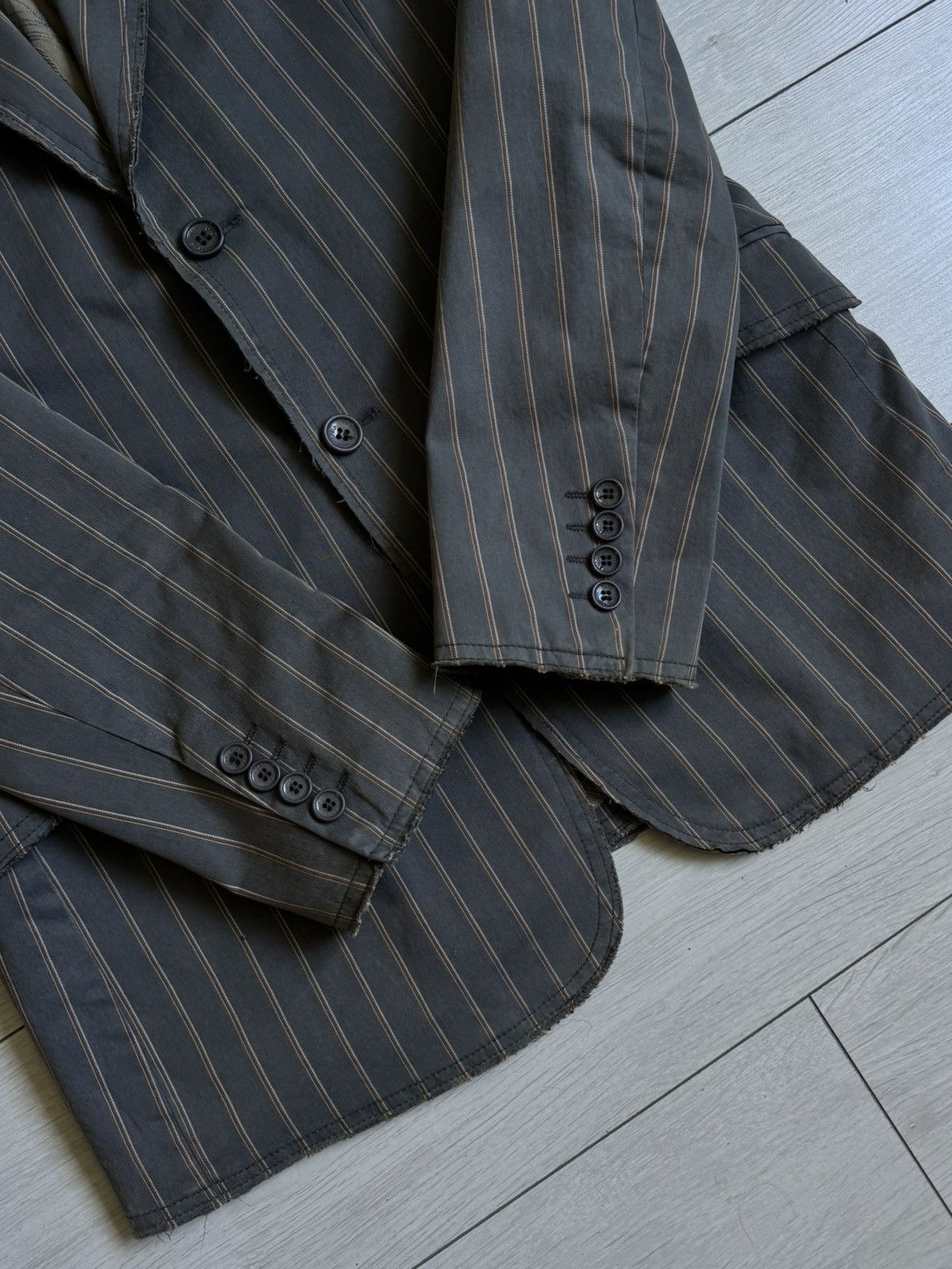 Dolce & Gabbana ❗️RARE❗️Vintage Dolce & Gabbana Denim Colar Distressed Blazer Size 50R - 8 Thumbnail