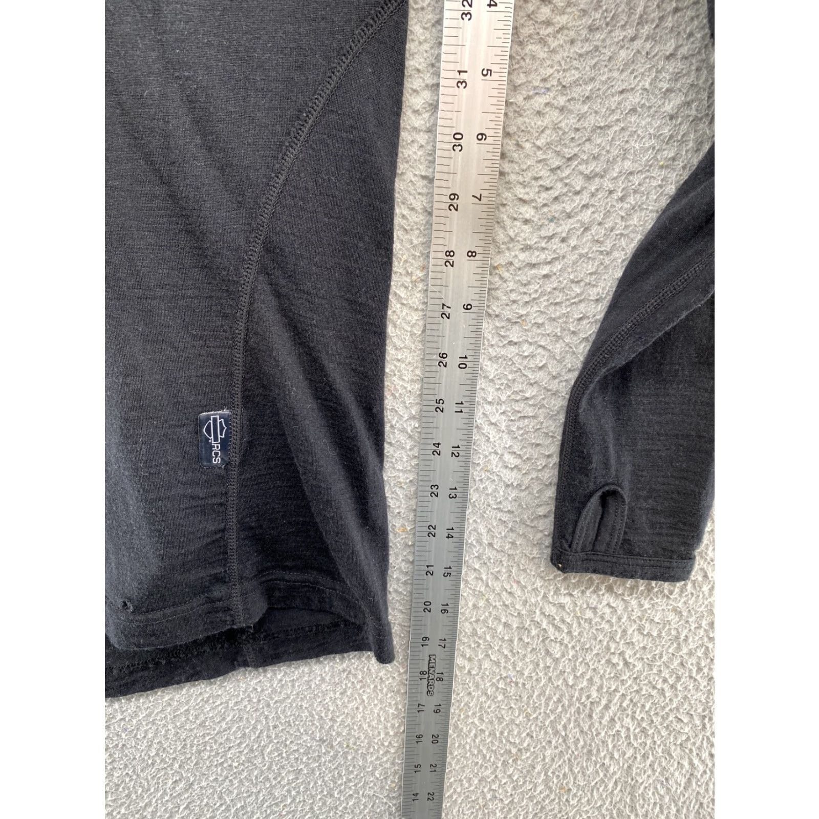 Harley Davidson Harley-Davidson Women’s 1/4 Zip Black Long Sleeve Merino Wool Size M Pullover Sweater Women Size M / US 6-8 / IT 42-44 - 5 Thumbnail