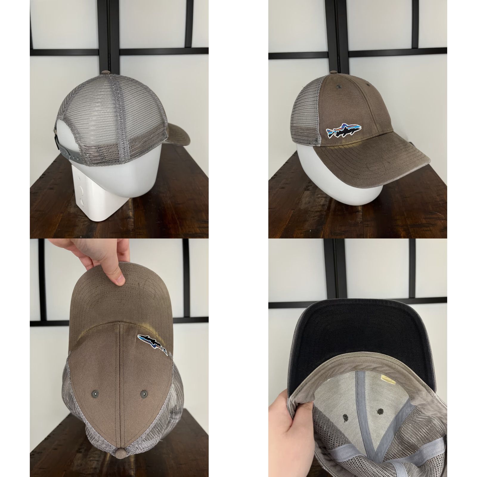 Patagonia Patagonia Trucker Hat Cap One Size Adult Brown Gray Embroidered Trout Sports Fish Casual Military Style 90s Mens Size ONE SIZE - 8 Thumbnail
