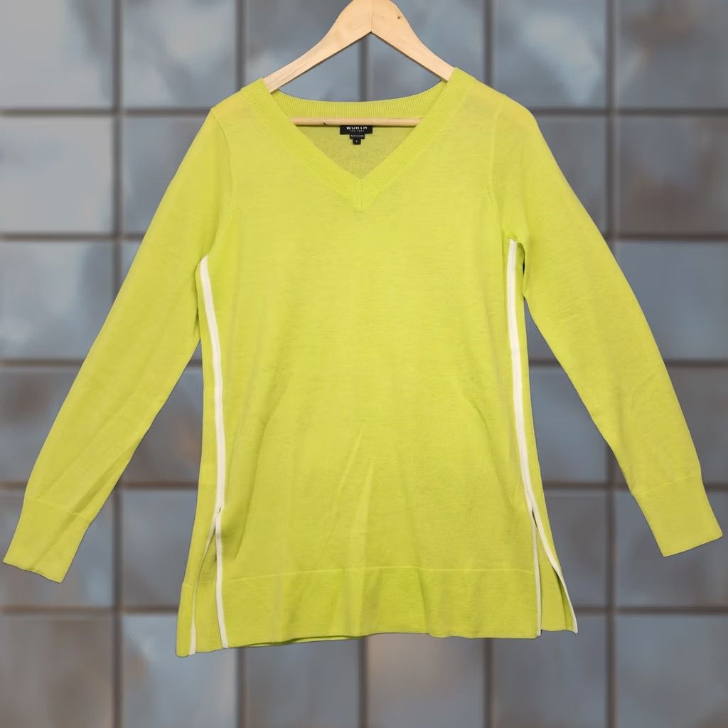 Vintage Worth New York Top Womens P Wool Blend Lightweight Sweater Tunic Stretch Crew Neck Long Sleeve Pullover Solid Green Wool Blend P Wool Blend Size S / US 4 / IT 40 - 1 Thumbnail
